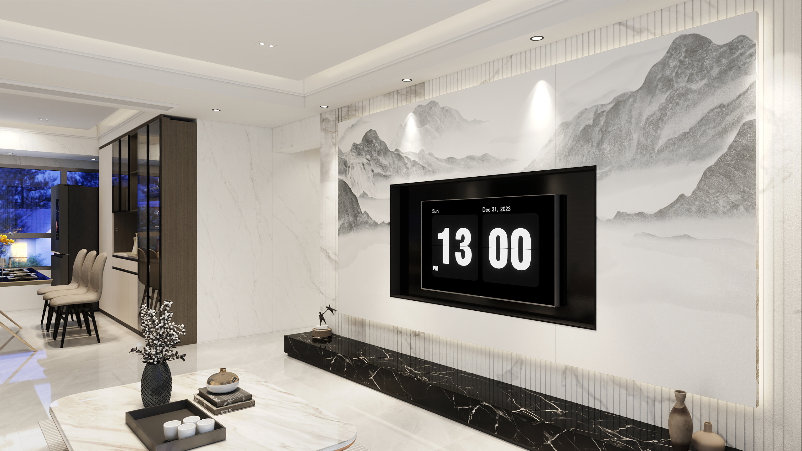 无形无意-飞鹏海岸城现代简约137㎡4室-装修设计方案