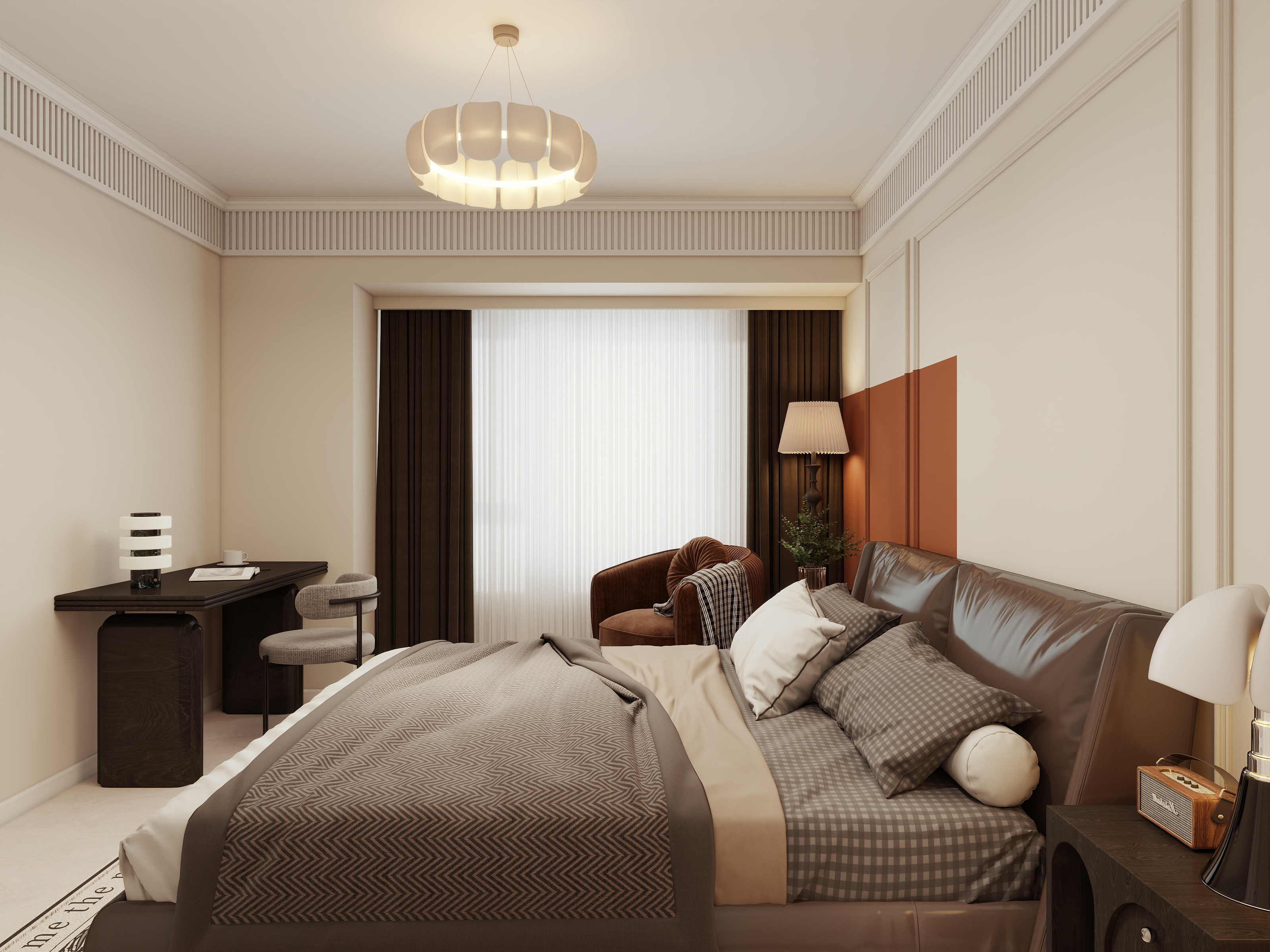 方寸设计DZ-116㎡3室奶油轻法式装修效果图