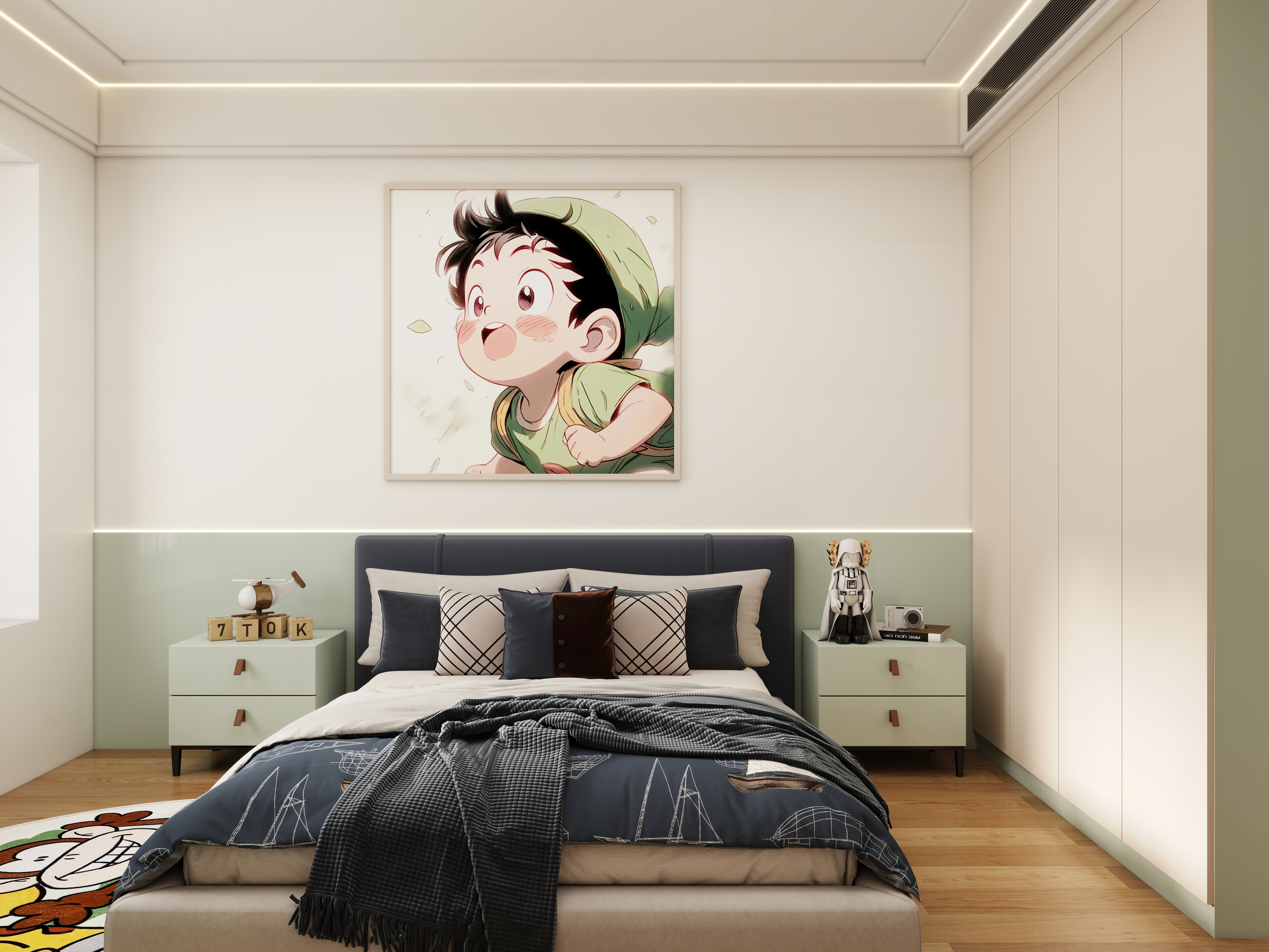 壹诺设计工作室-日式风一层儿童房装修效果图第3张