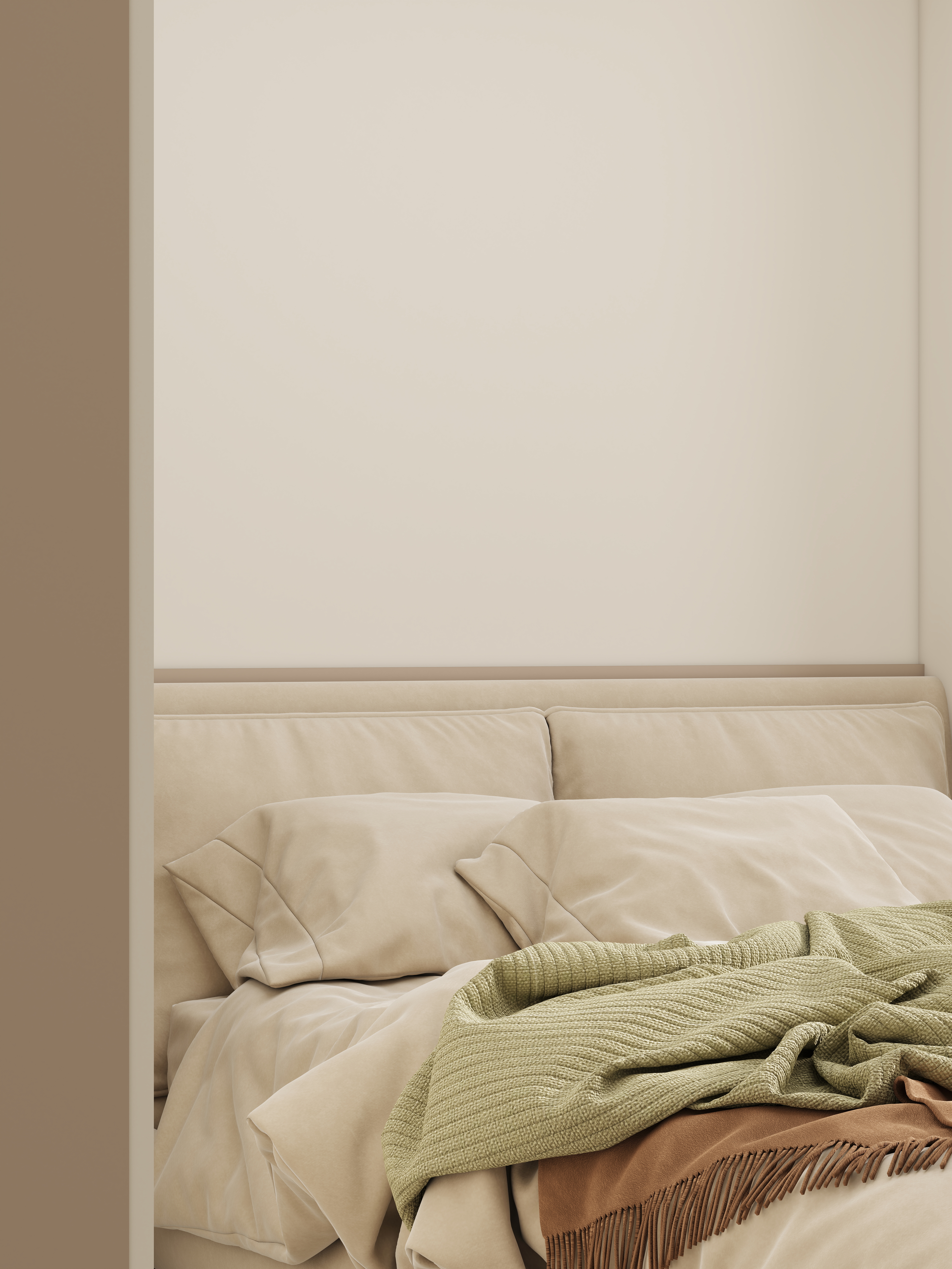 壹诺设计工作室-113㎡3室-奶油风一层次卧装修效果图第1张