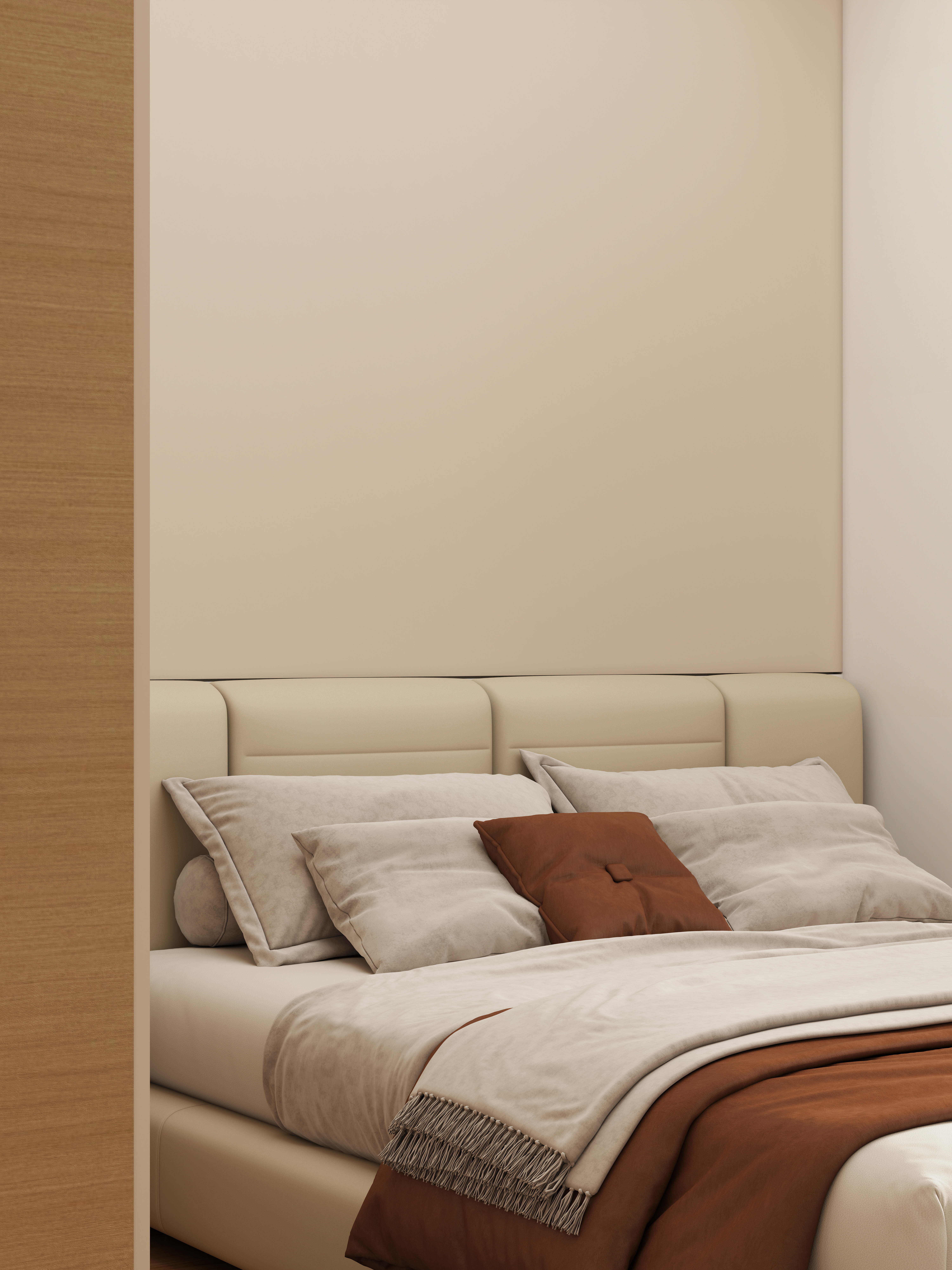 壹诺设计工作室-日式风一层主卧装修效果图第3张