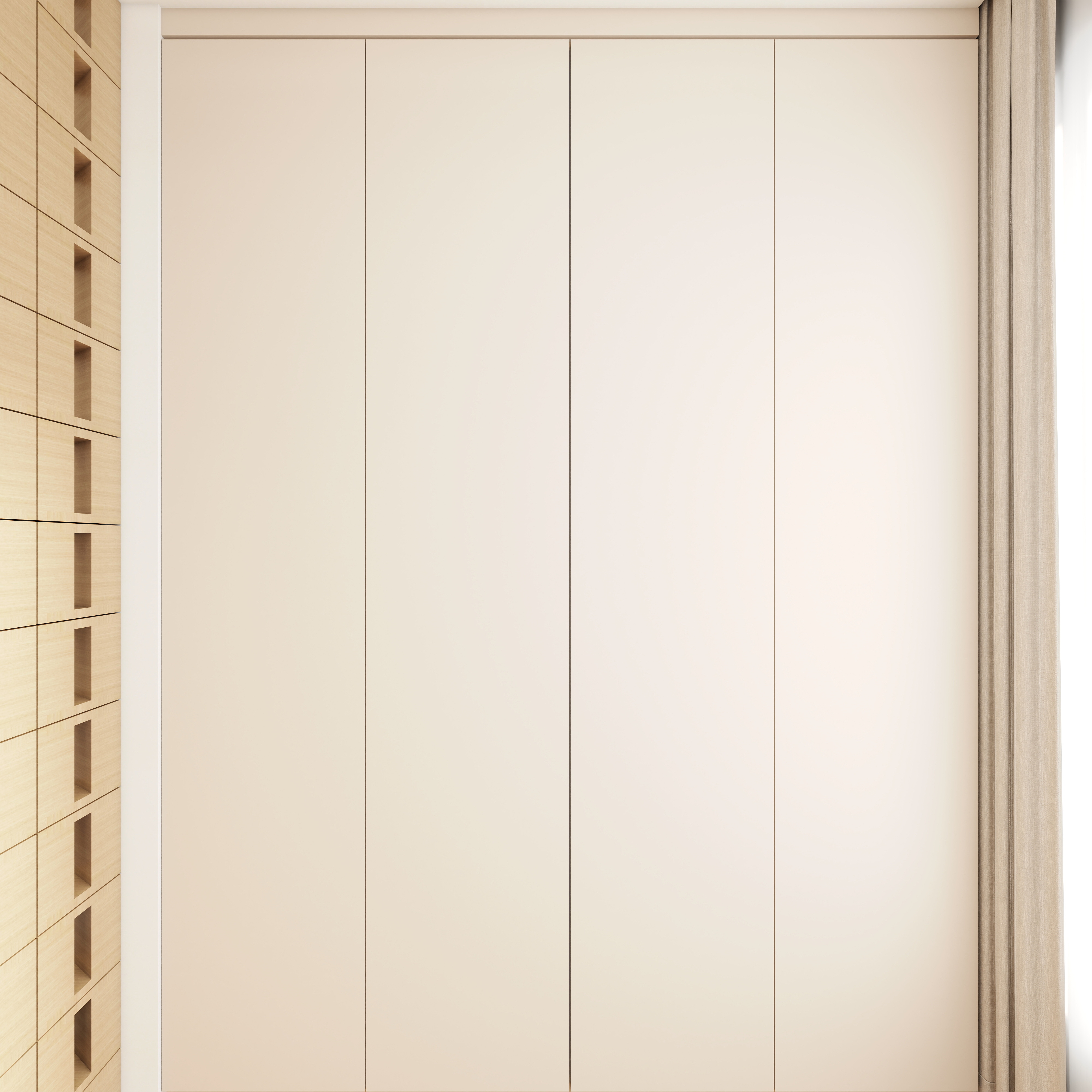 壹诺设计工作室-日式风一层主卧装修效果图第5张