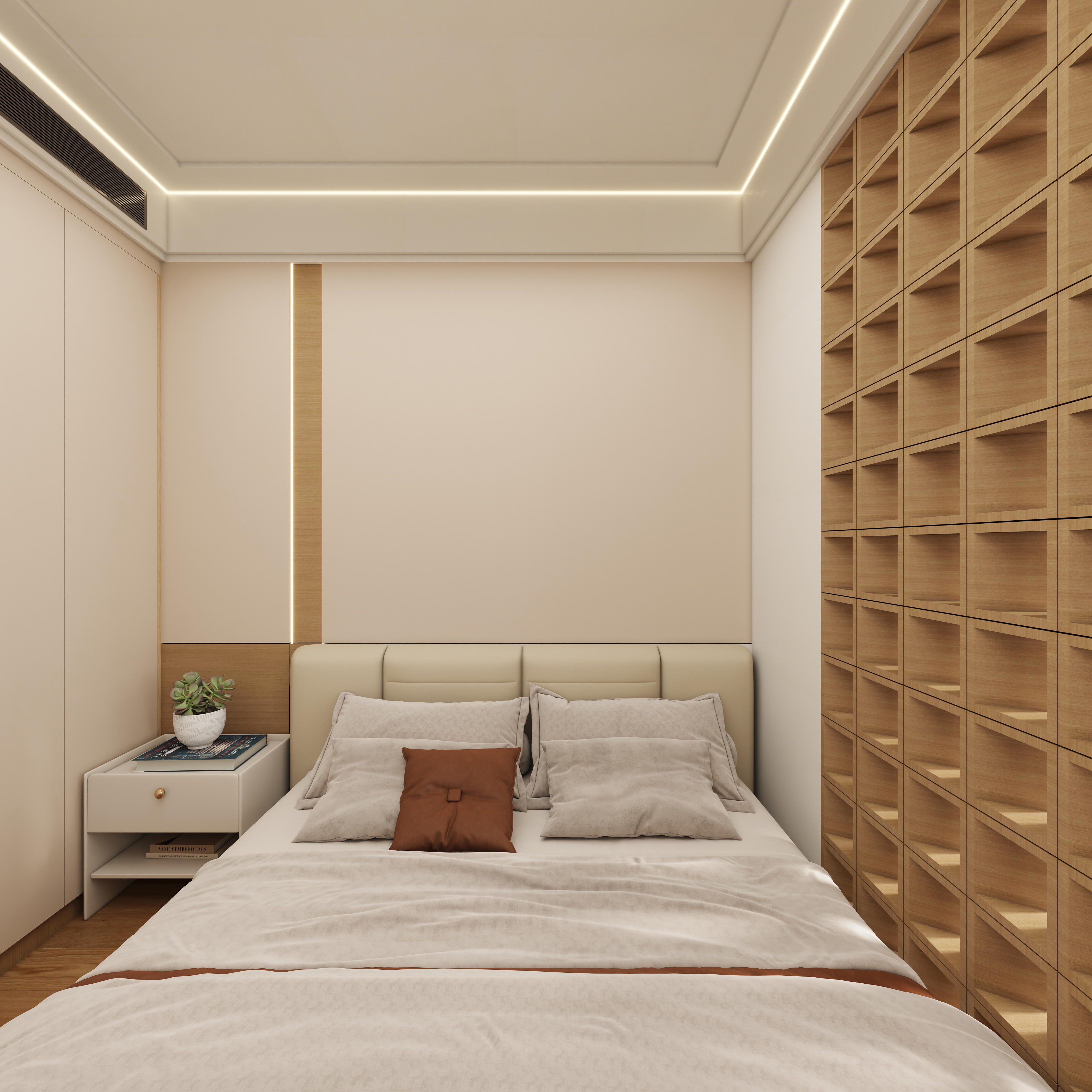 壹诺设计工作室-日式风一层主卧装修效果图第4张