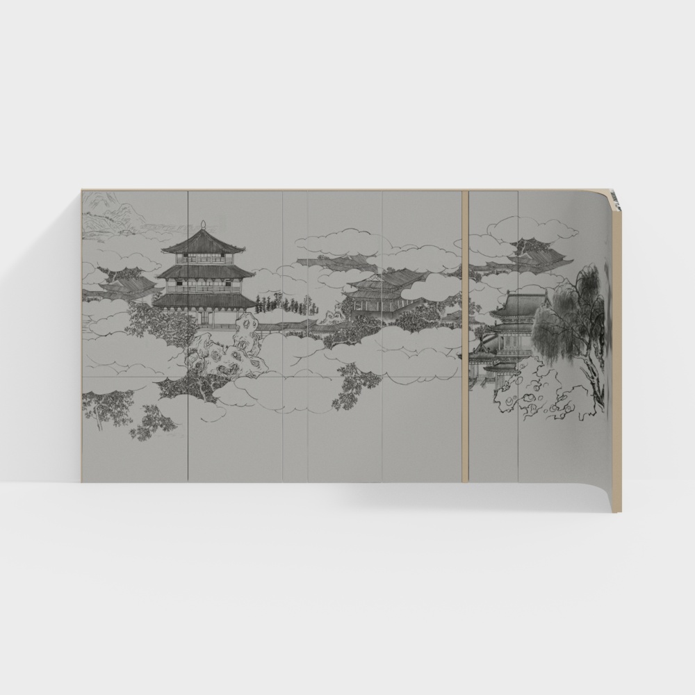新中式背景墙