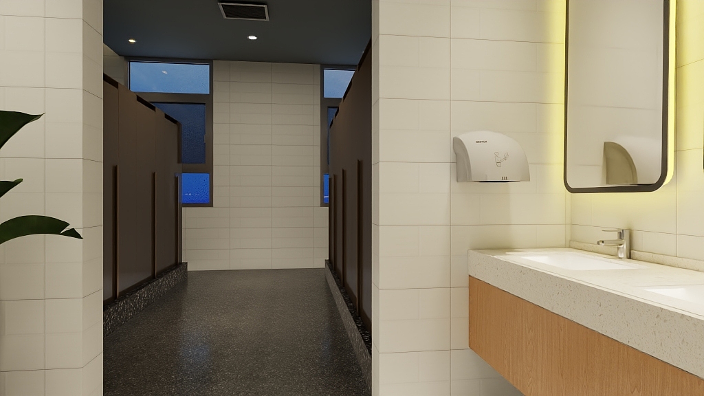 设计源于生活-微风在创作-公共卫生间女卫新效果图-装修设计方案