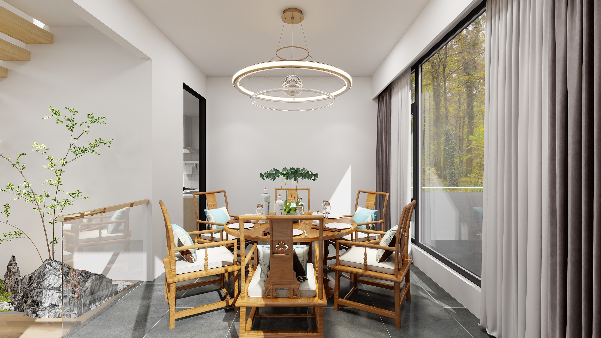 神马云在线-自建房-民宿1层装修效果图