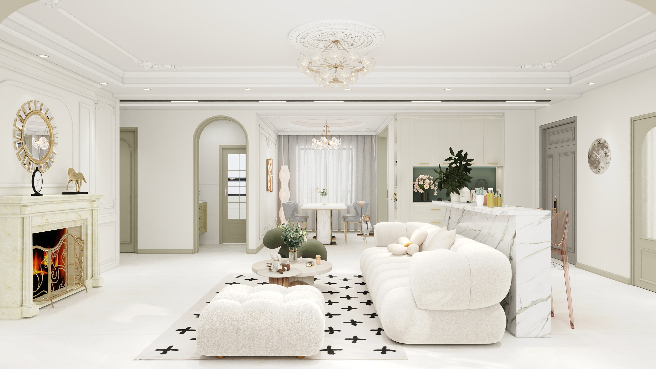 书凡设计--永和装饰-轻法式 125㎡3室-装修设计方案