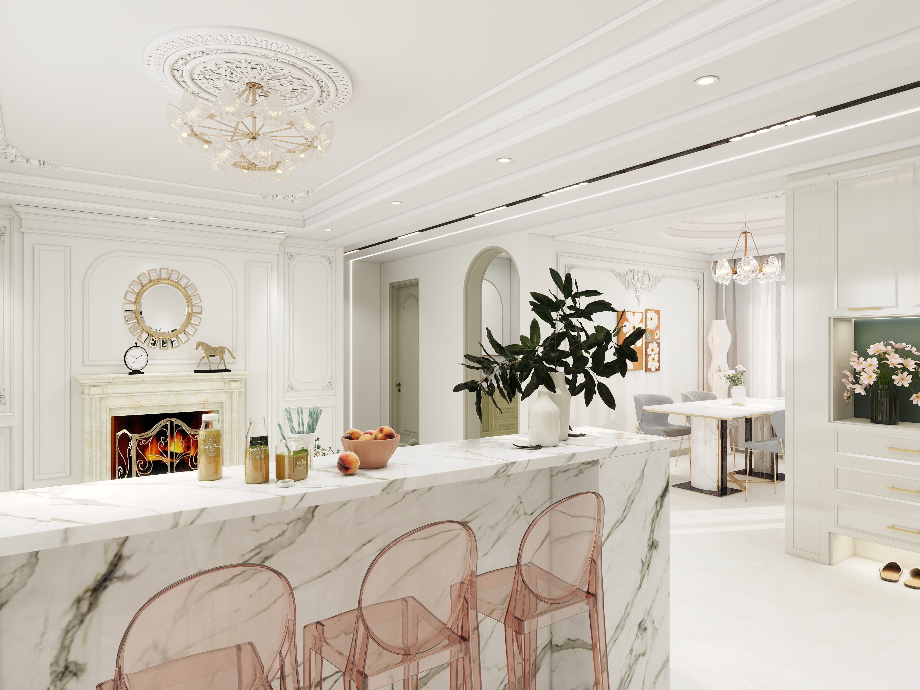 书凡设计--永和装饰-简欧125㎡3室装修效果图