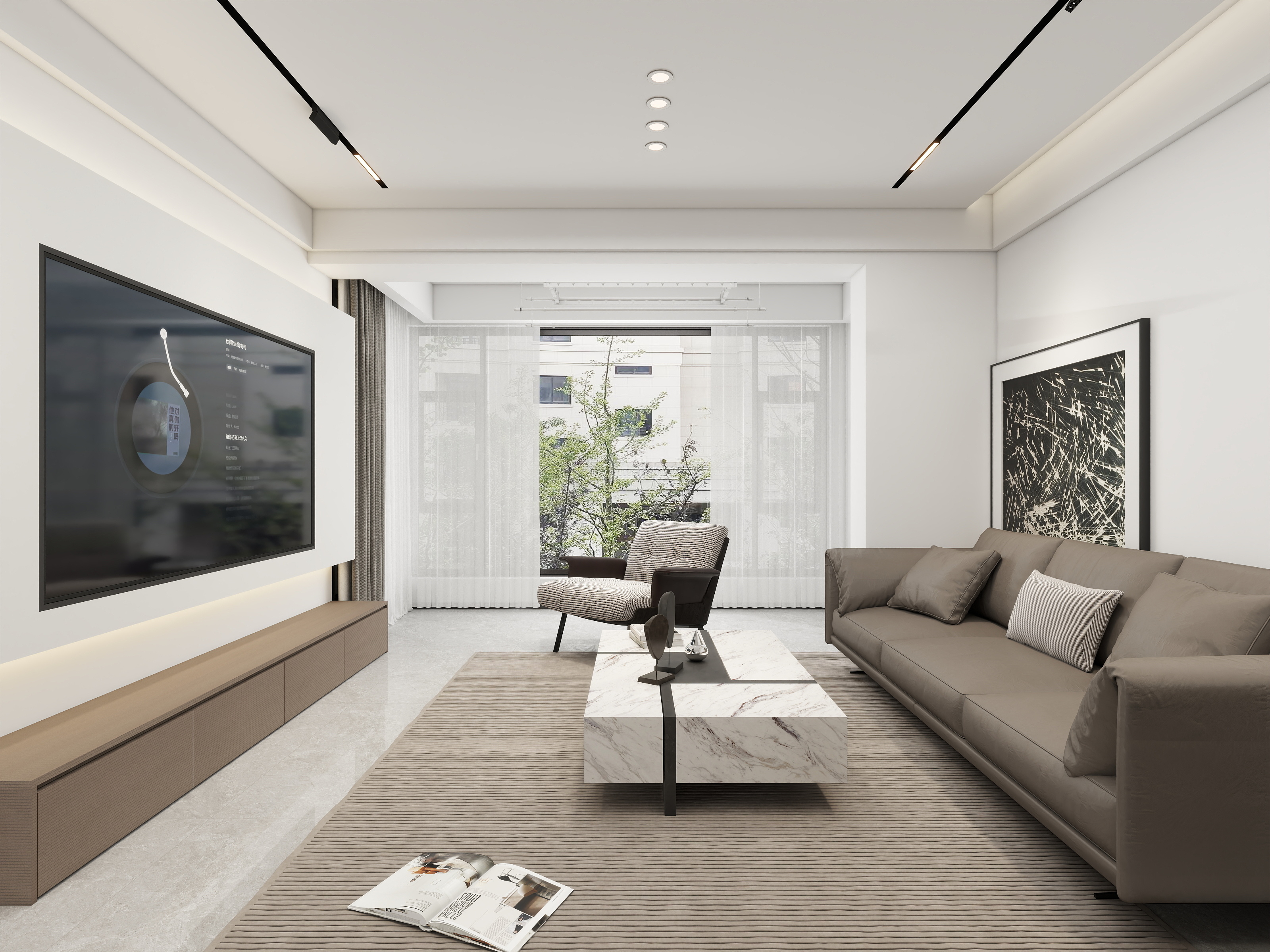 效果图1217-90平3房现代简约-装修设计方案