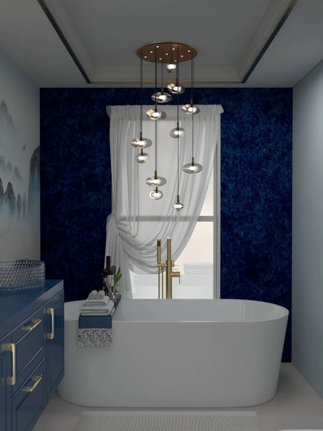 7hkks47q5v的装修设计方案:Royal blue bathroom