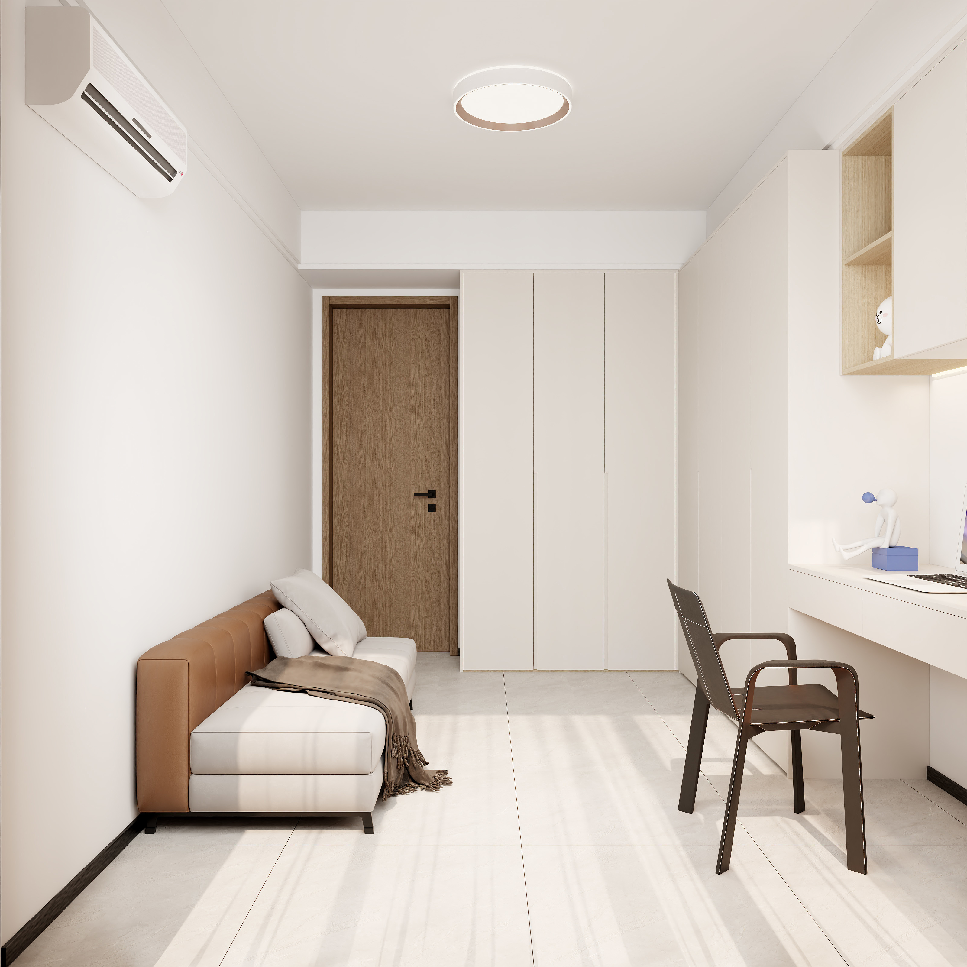 沐光|知行视觉设计工作室-阿东-国贸-原木奶油风装修效果图