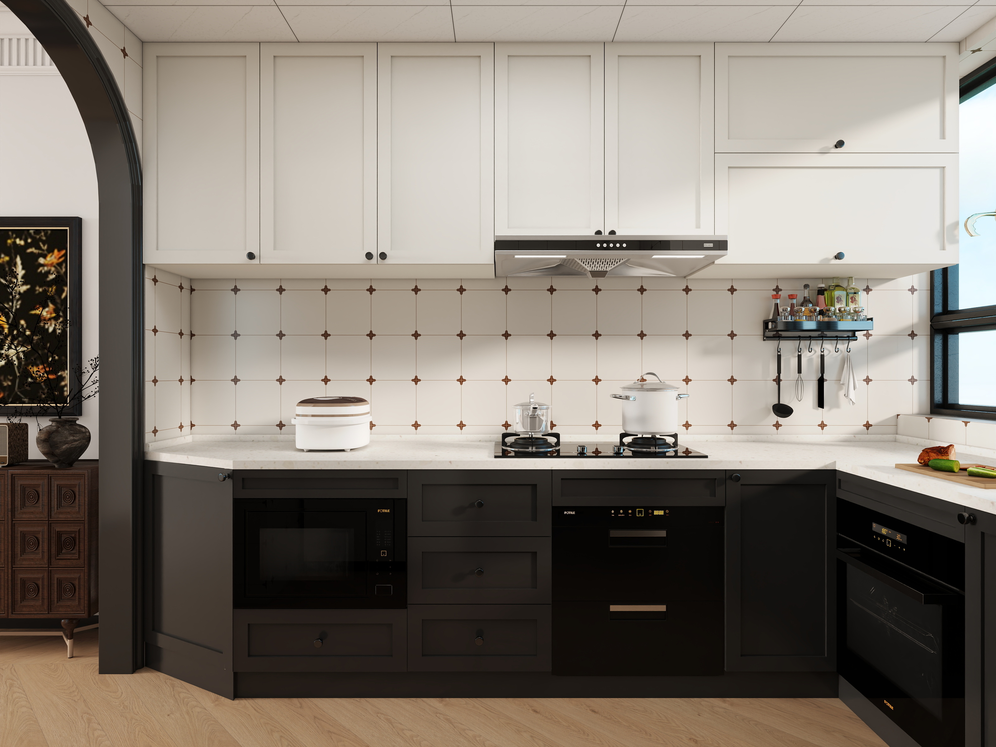 李青越-99方法式复古风格两居室装修效果图