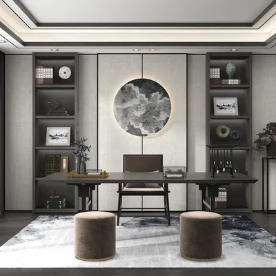 Zen-Inspired Modern Chinese Home Office