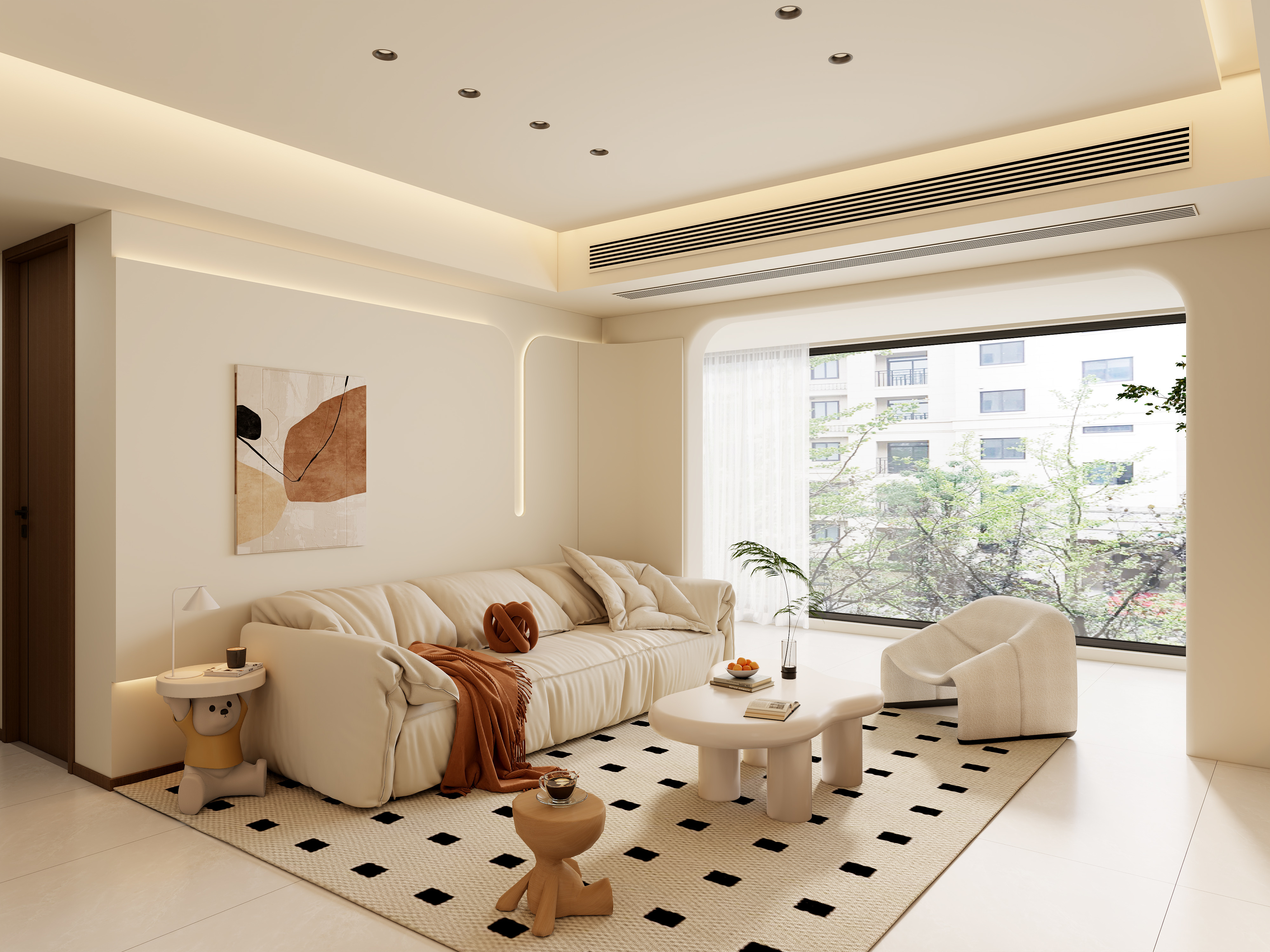 -Red.-奶油风—华侨城6期11栋145㎡-装修设计方案