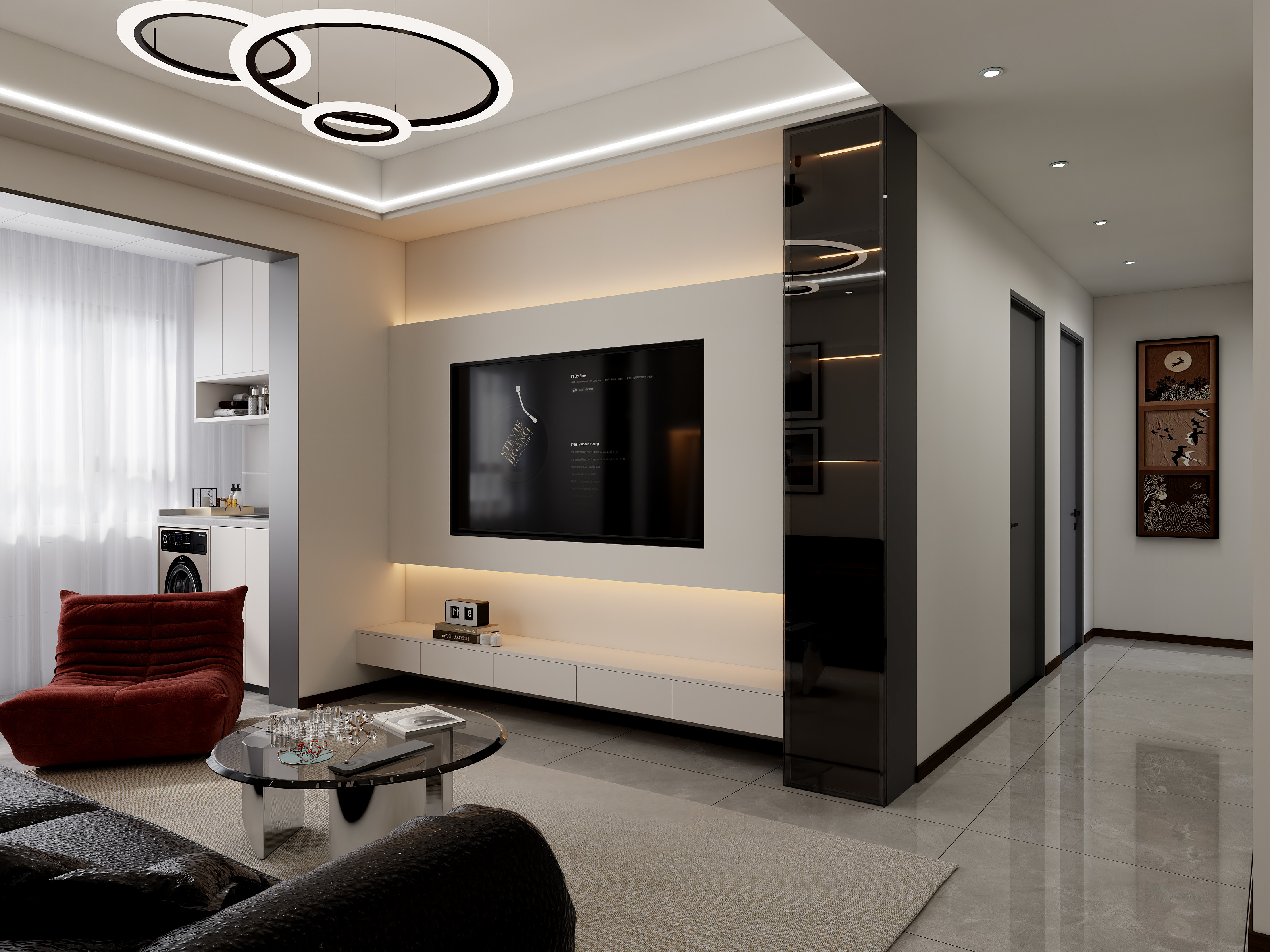 欧派全案设计师-陶工-雨润现代简约103平-装修设计方案