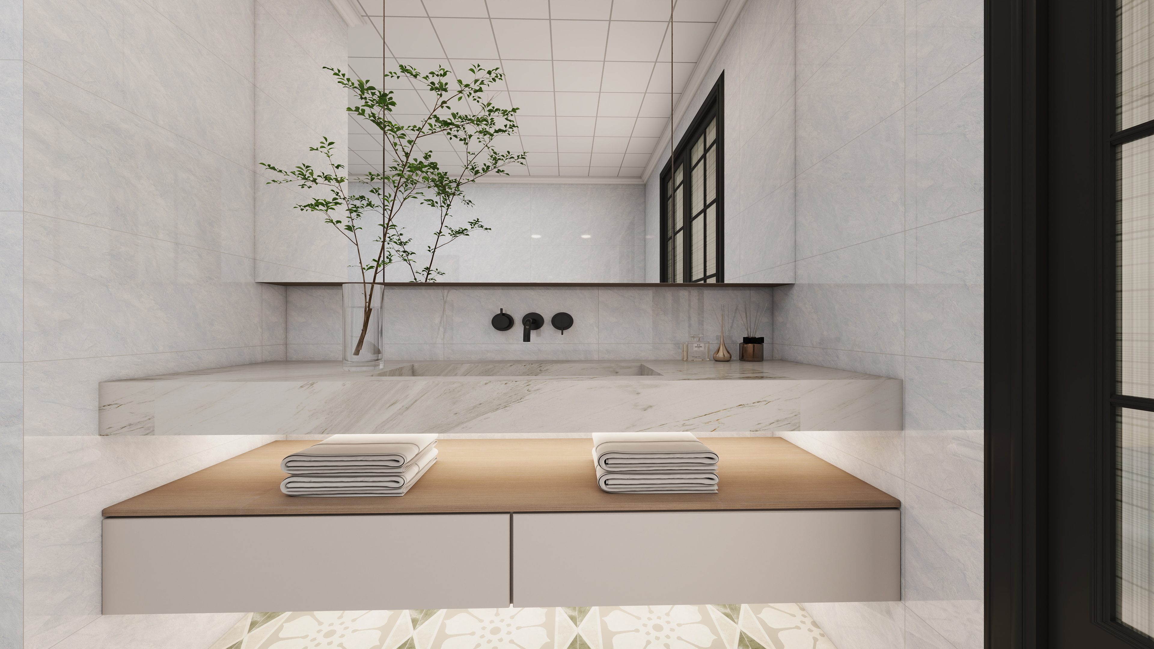 辉哥爱你们没商量-华润中心中古风216㎡3室装修效果图