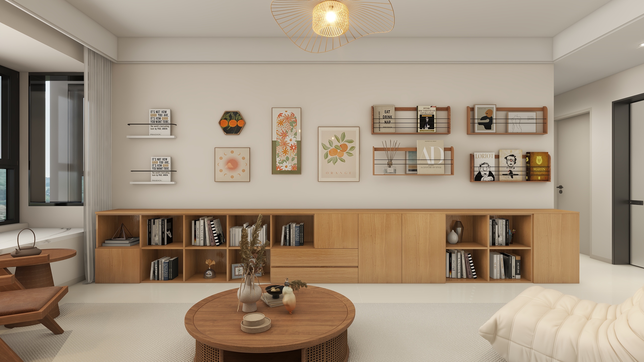 李青越-126方现代原木三居室装修效果图