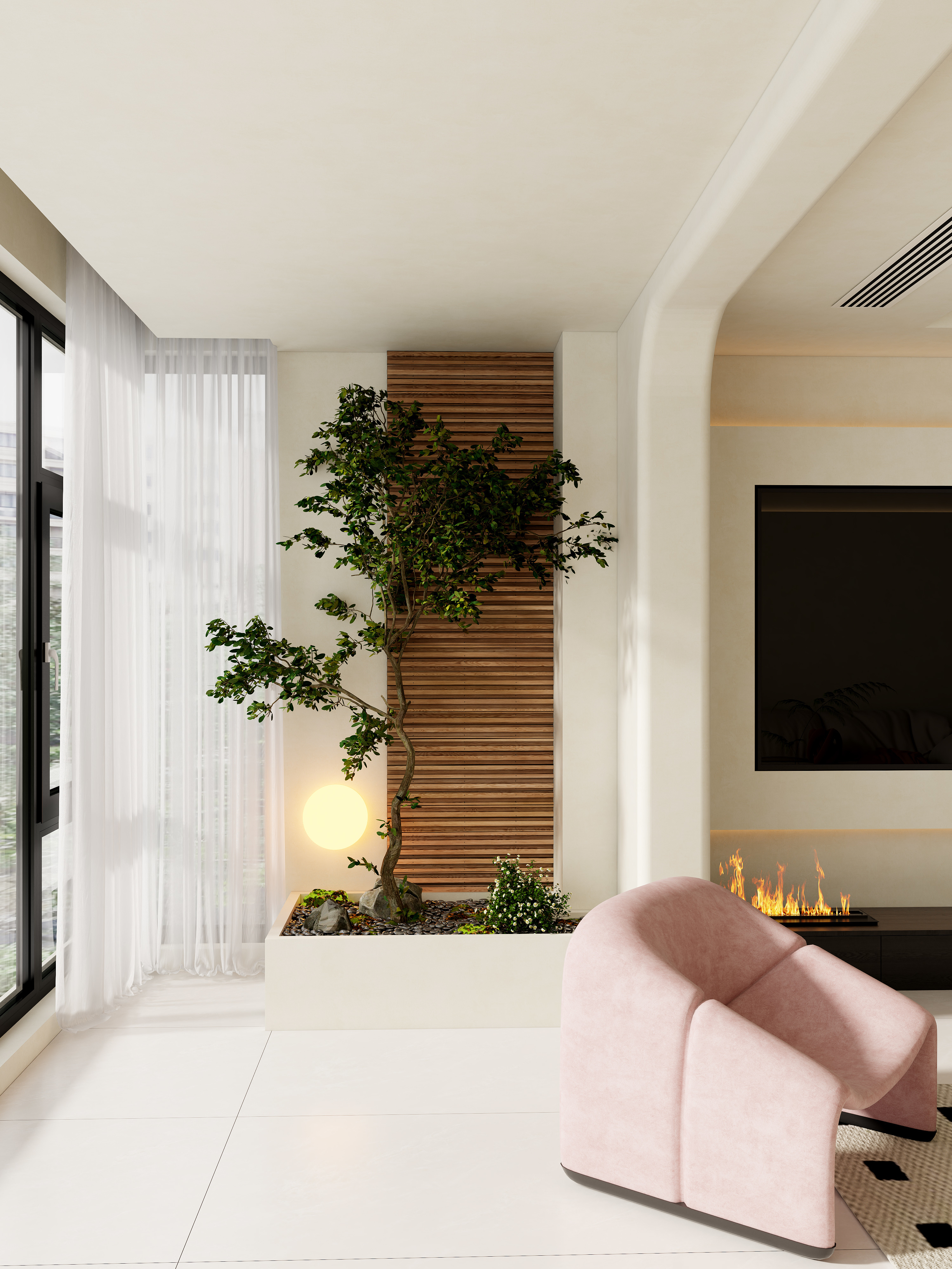 -Red.-奶油风—华侨城6期145㎡-装修设计方案