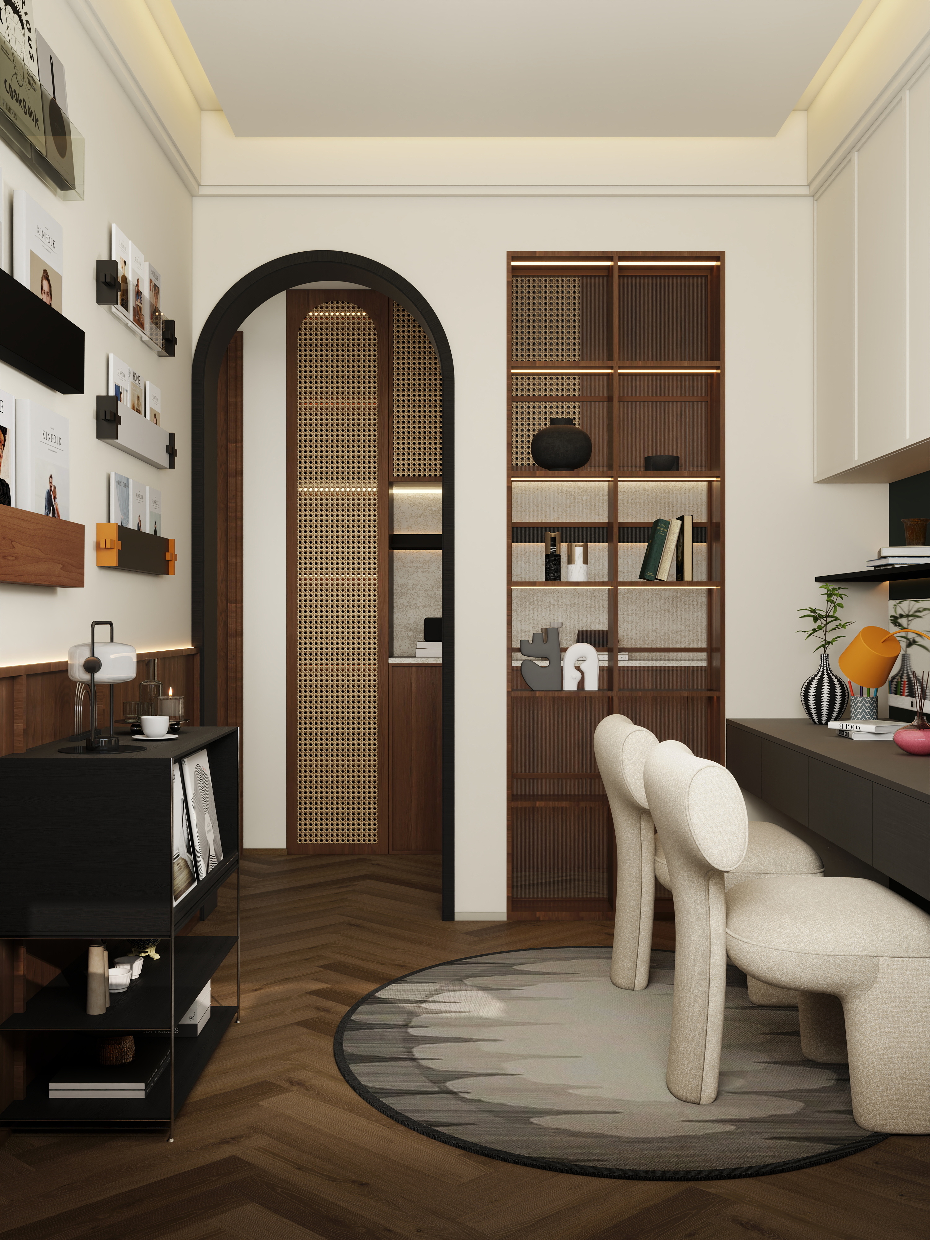 张煜强煜境设计-盛世名门中古奶油279㎡6室装修效果图