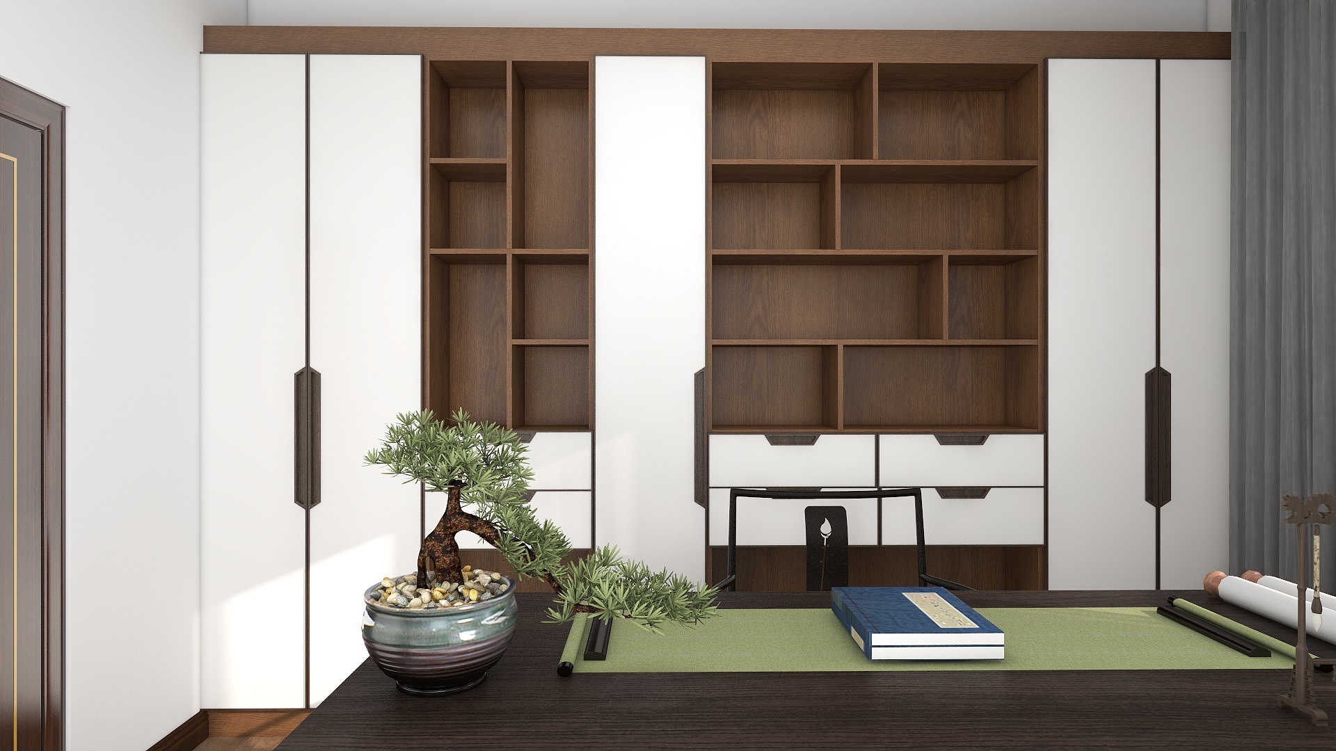 海棠问微雨-闲林山水161㎡3室装修效果图