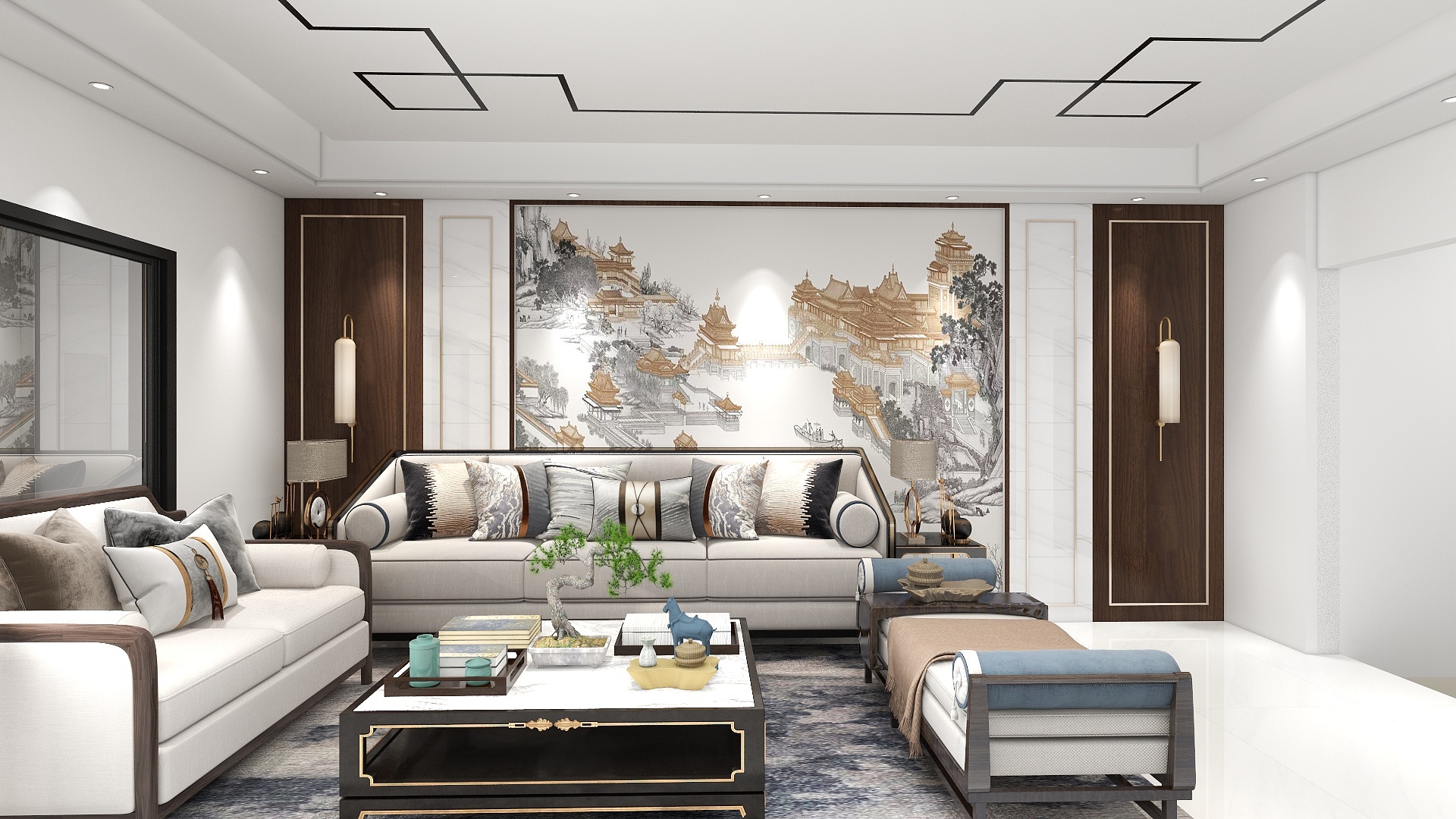 海棠问微雨-闲林山水161㎡3室装修效果图