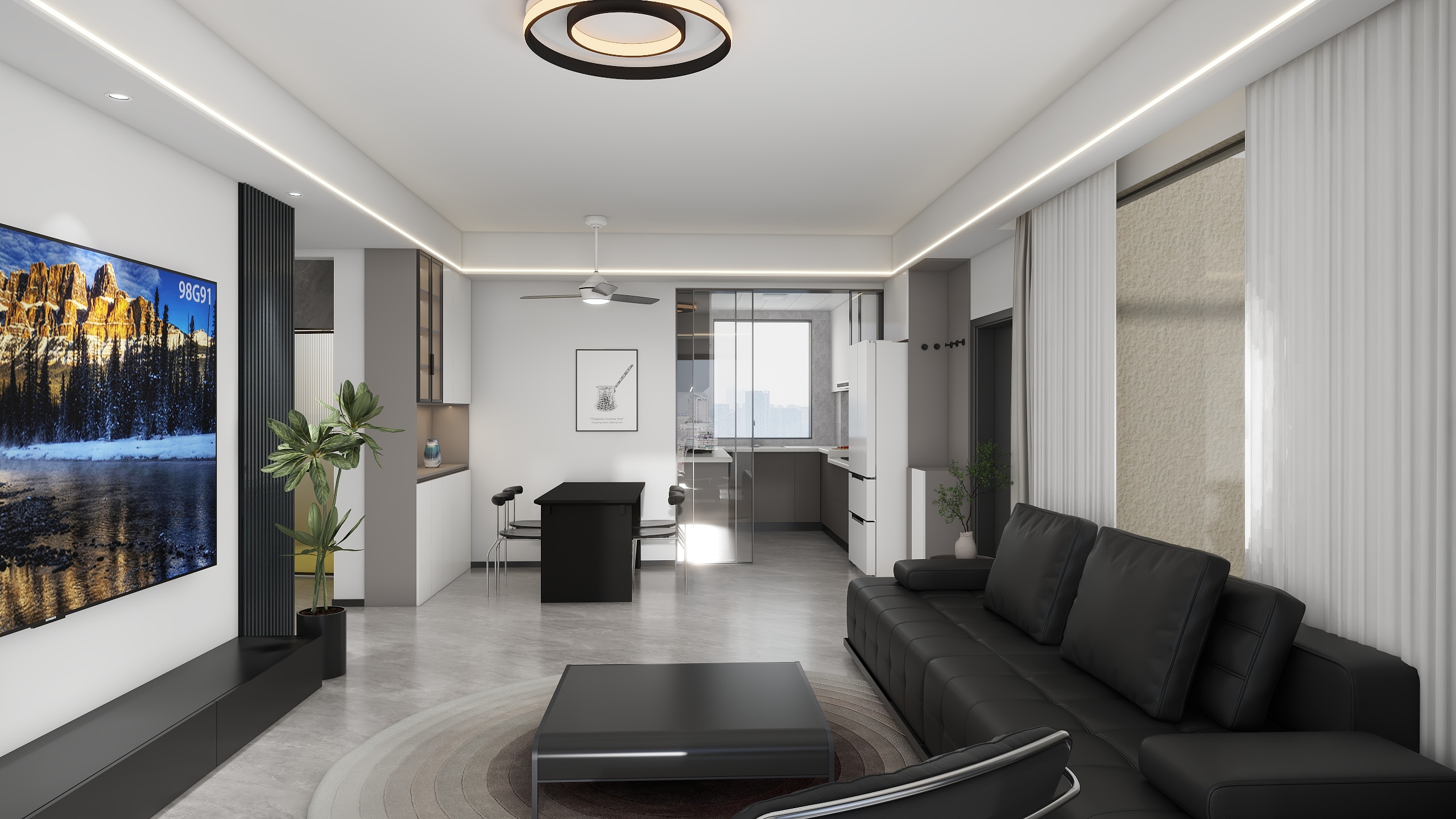 方寸间设计工作室-理想城120-装修设计方案