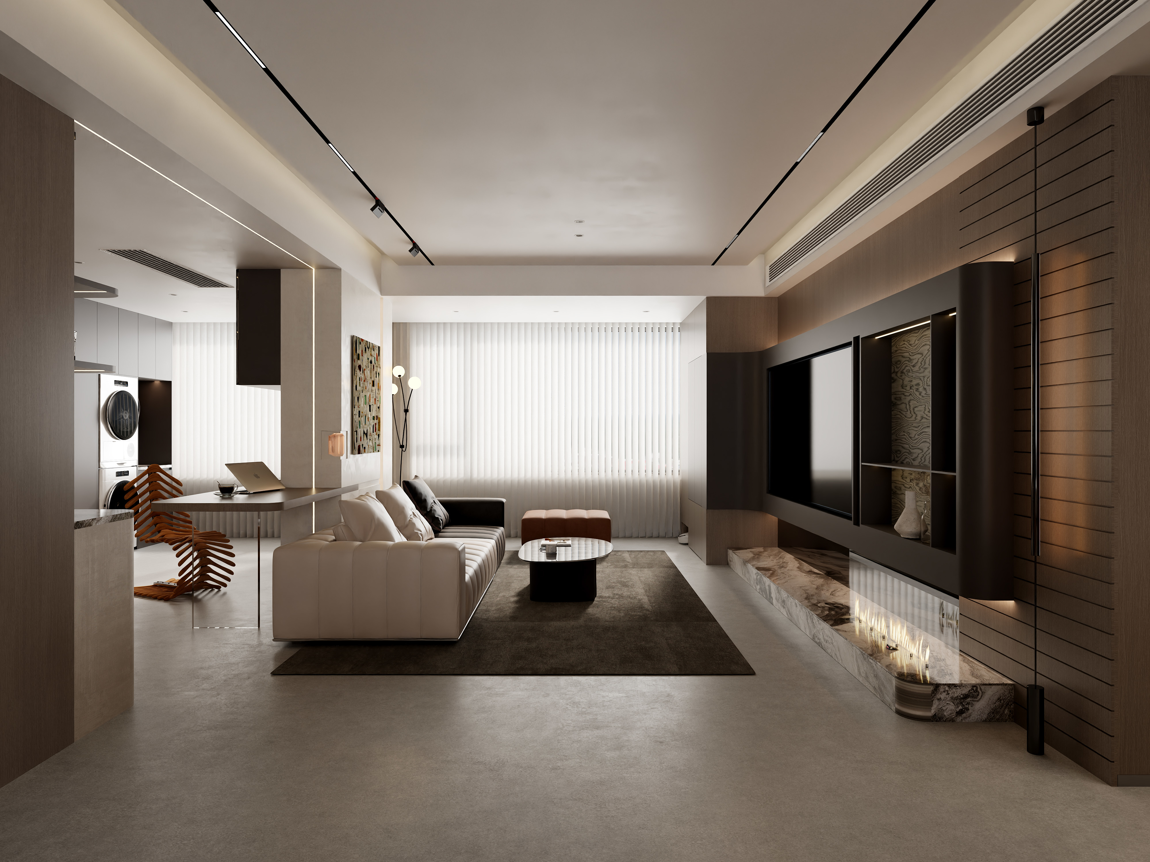 至简名设一钱春-120平意式轻奢三居室【春】-装修设计方案