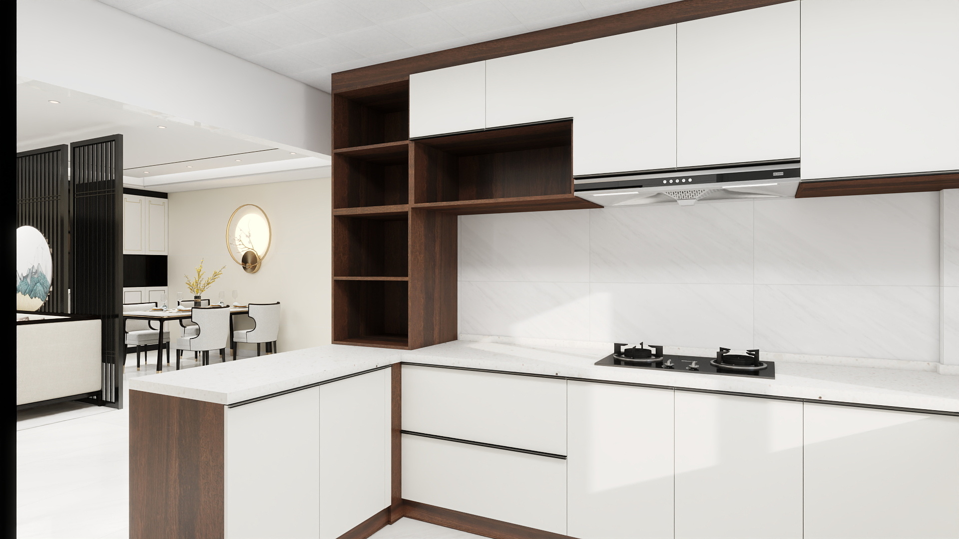 海棠问微雨-闲林山水161㎡3室装修效果图