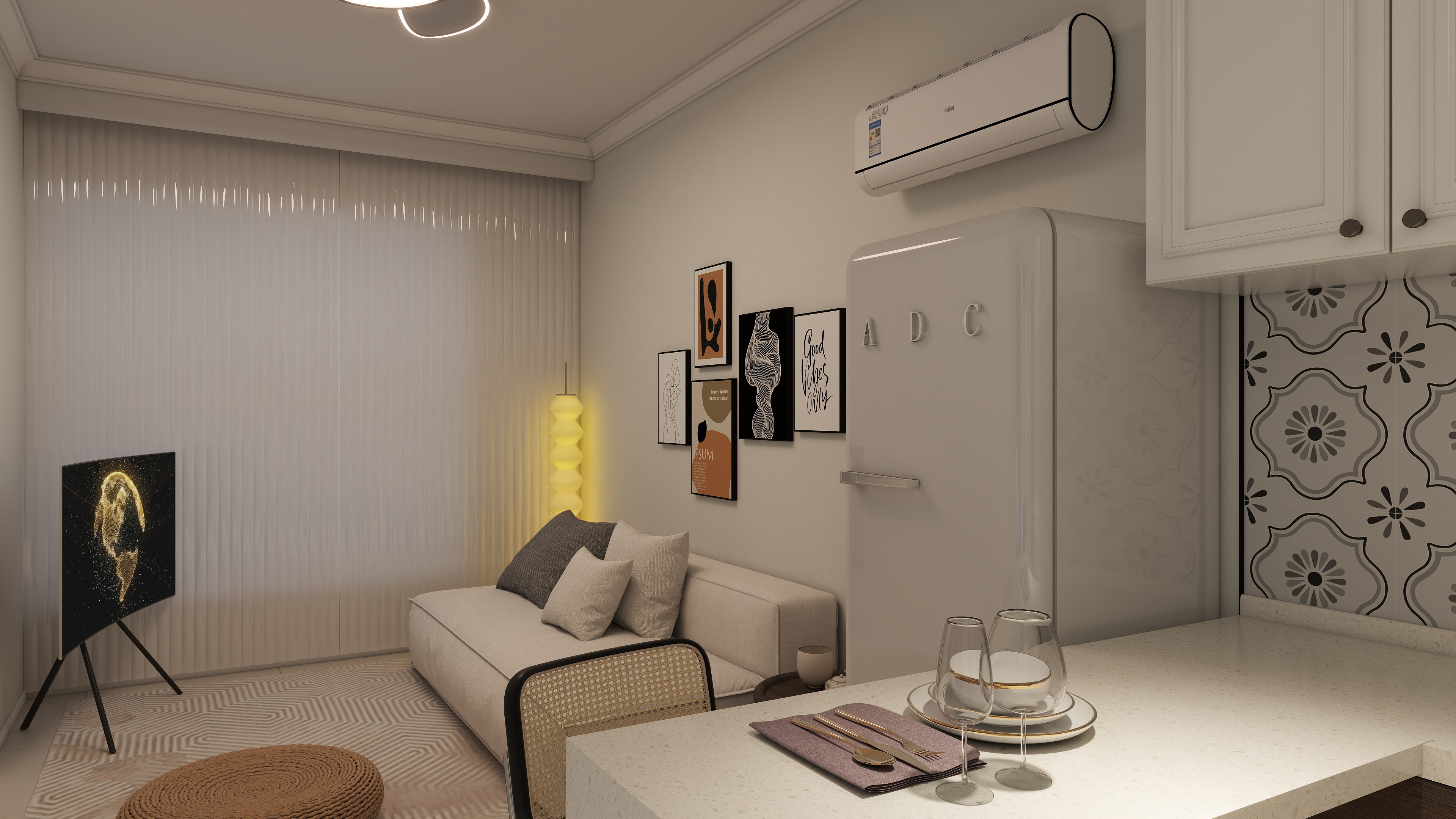 enyi设计工作室-中建锦园汇 45平米-装修设计方案