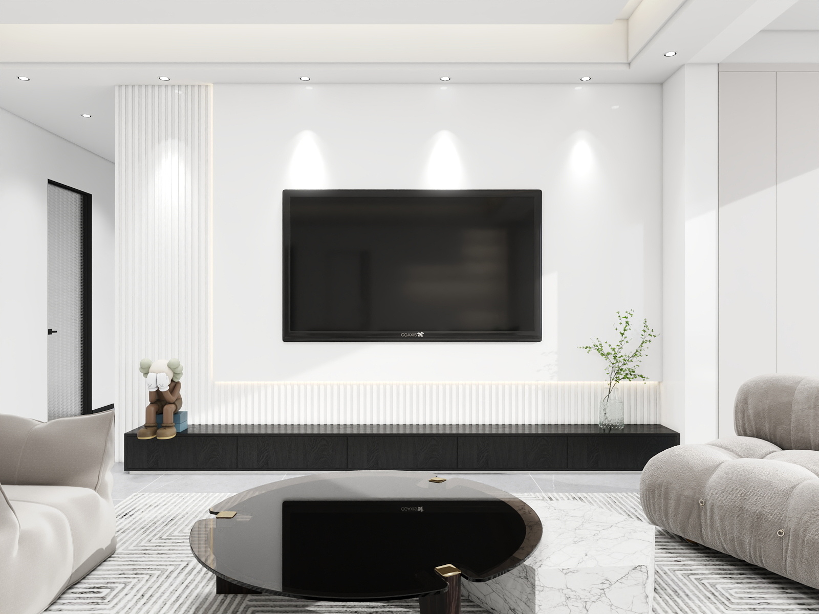 500一套_韩昊霖-现代简约客餐厅装修效果图