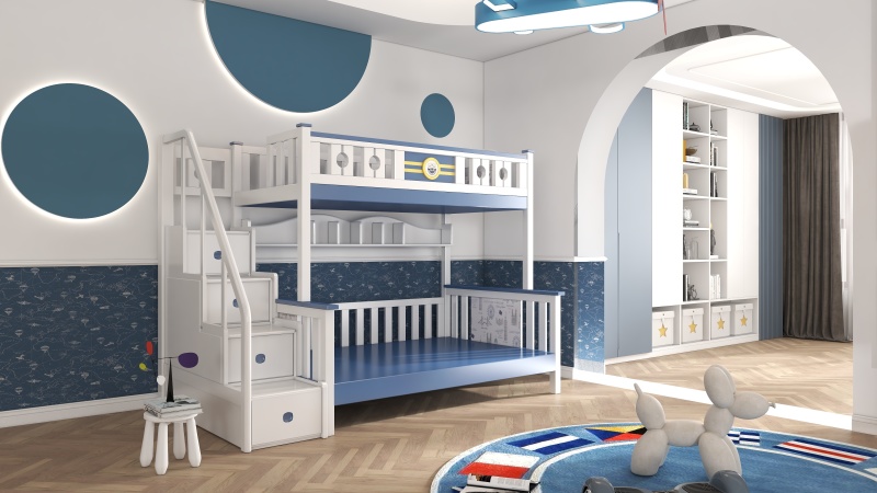 Explorative Kids Bedroom with Colorful Accents