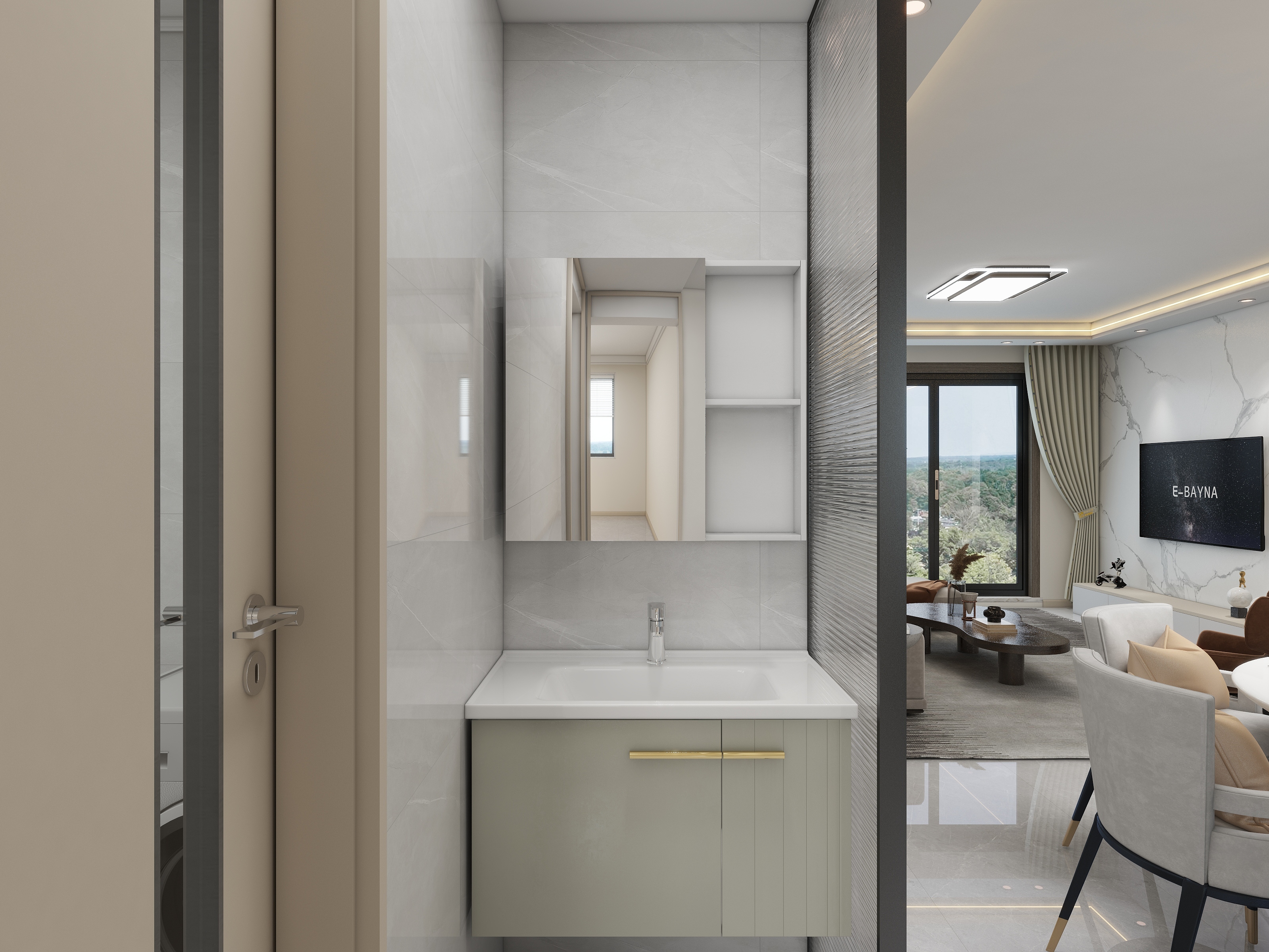 王一佳-锡伯印象119㎡3室装修效果图