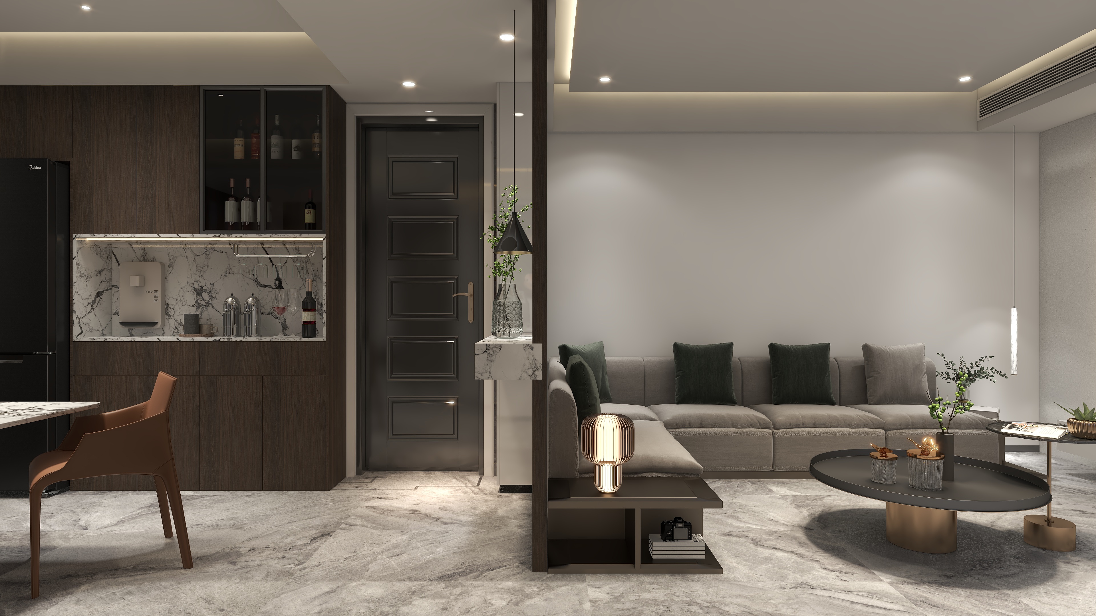 艾佳云-空间设计-92㎡现代意式小平层装修效果图