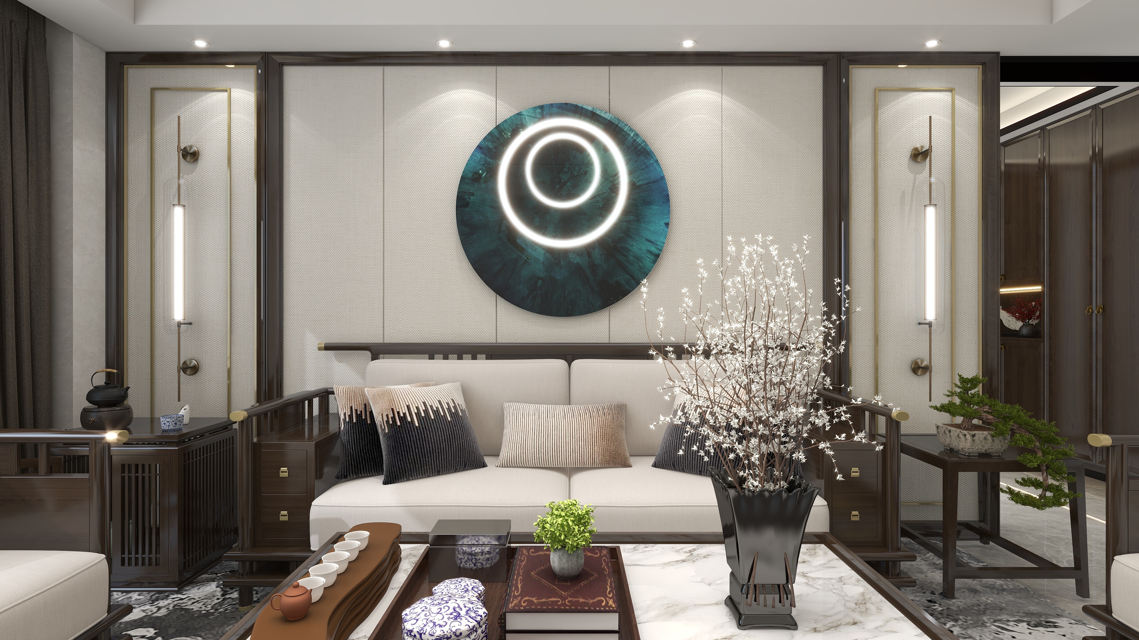 艾佳云-空间设计-140平方米新天地步步高新中式装修效果图