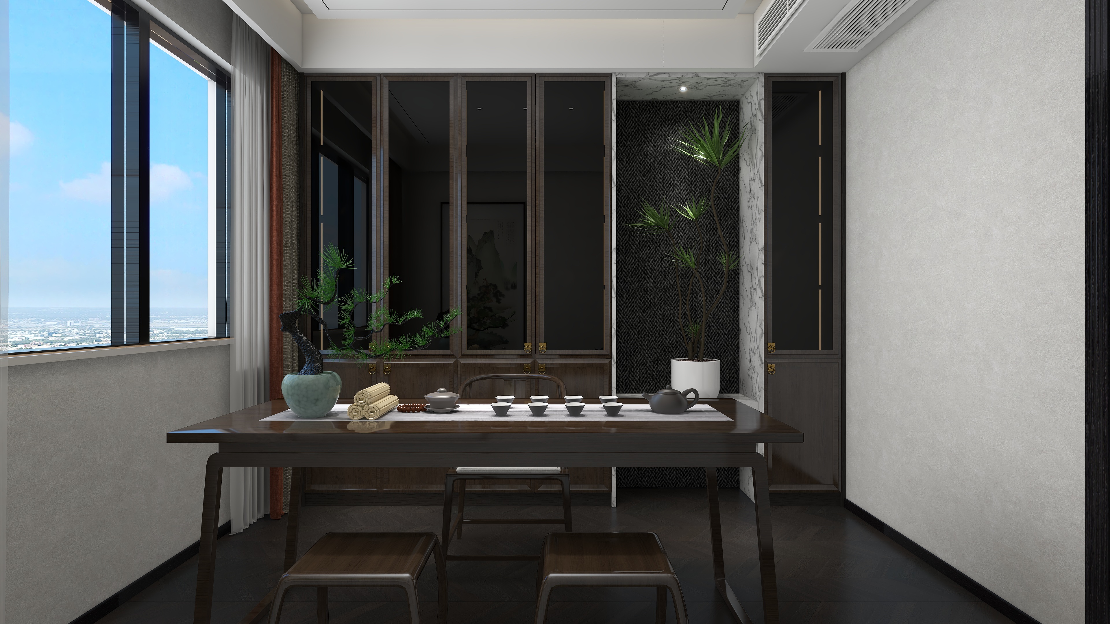 艾佳云-空间设计-140平方米新天地步步高新中式装修效果图