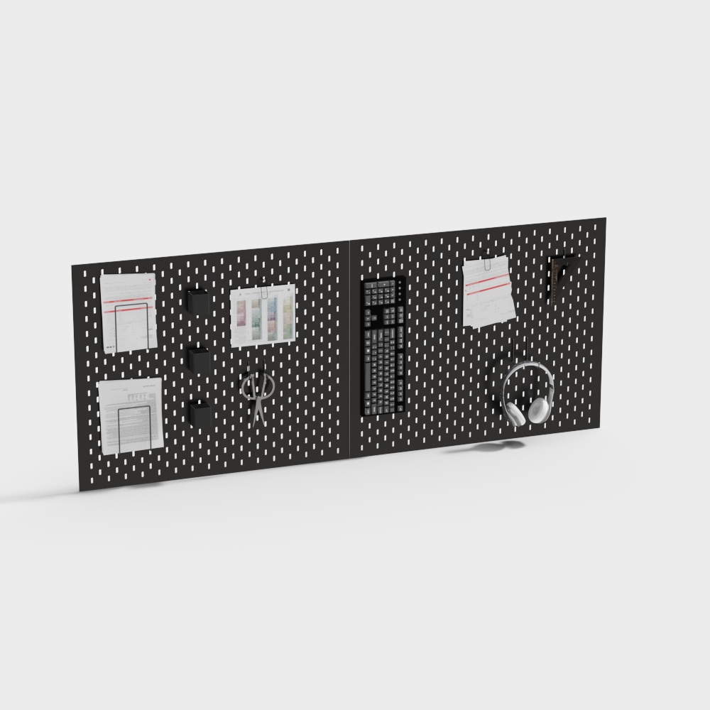 工业风饰品洞洞板3D模型
