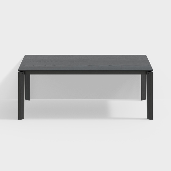 Italian Minimalist Black Square Low Table 3D Model