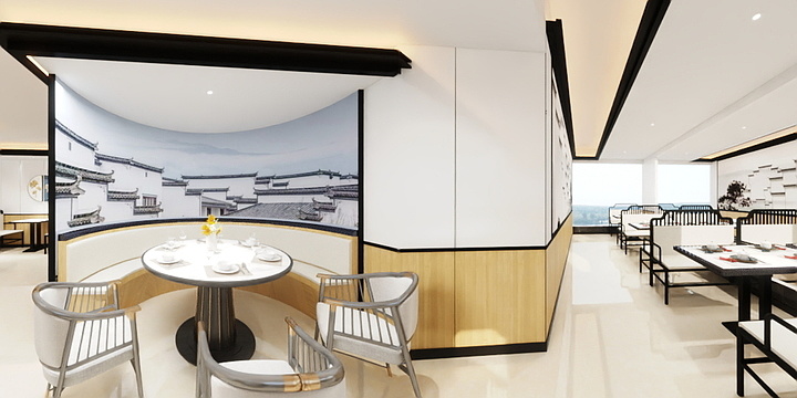 知百设计L-聚湘缘效果图-装修设计方案