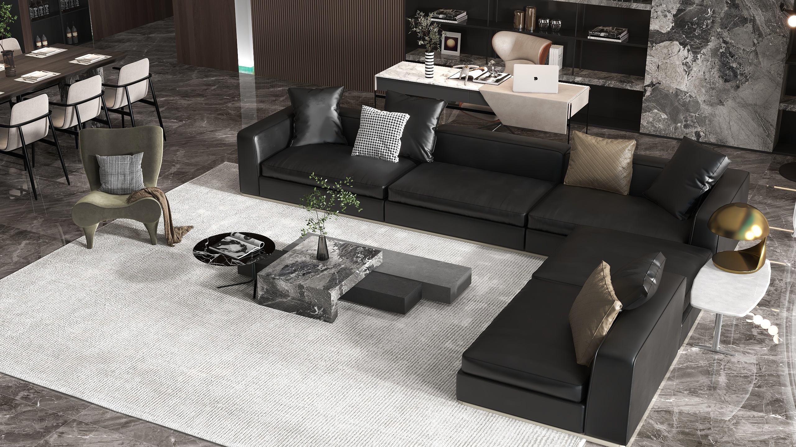 Contemporary Gray-Black Living Room Elegance