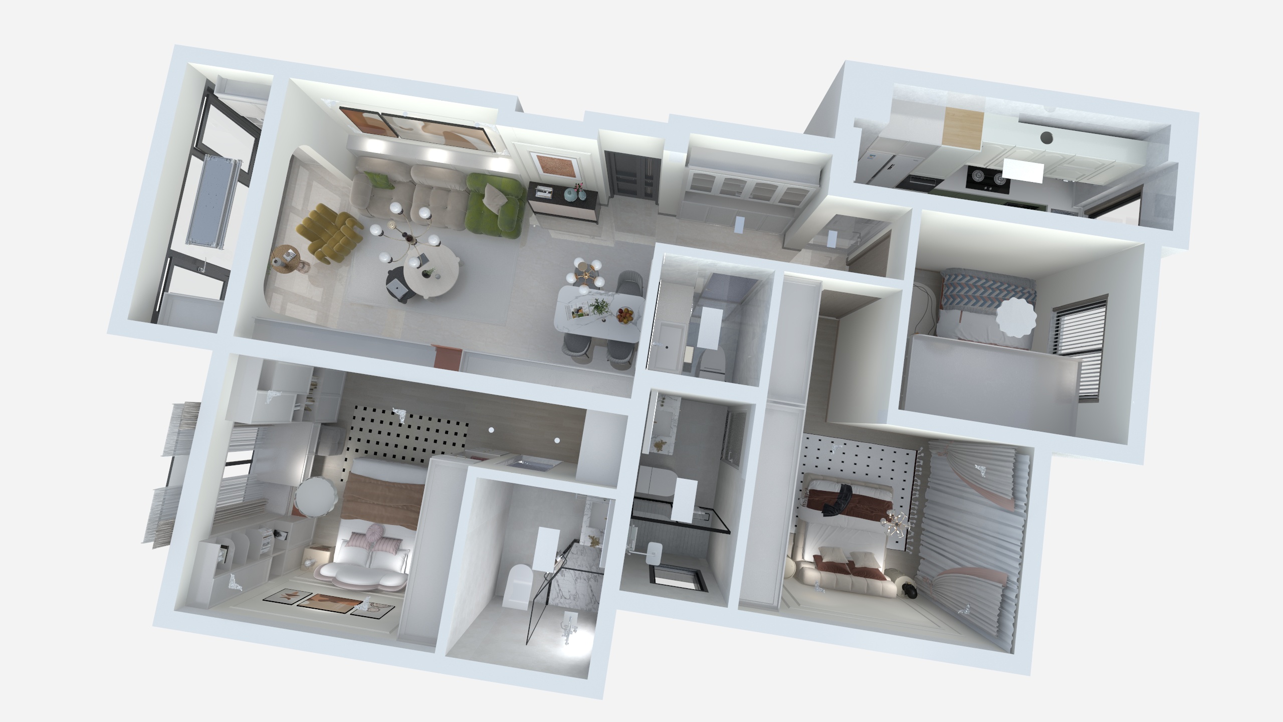 新莲-北欧105㎡-装修设计方案