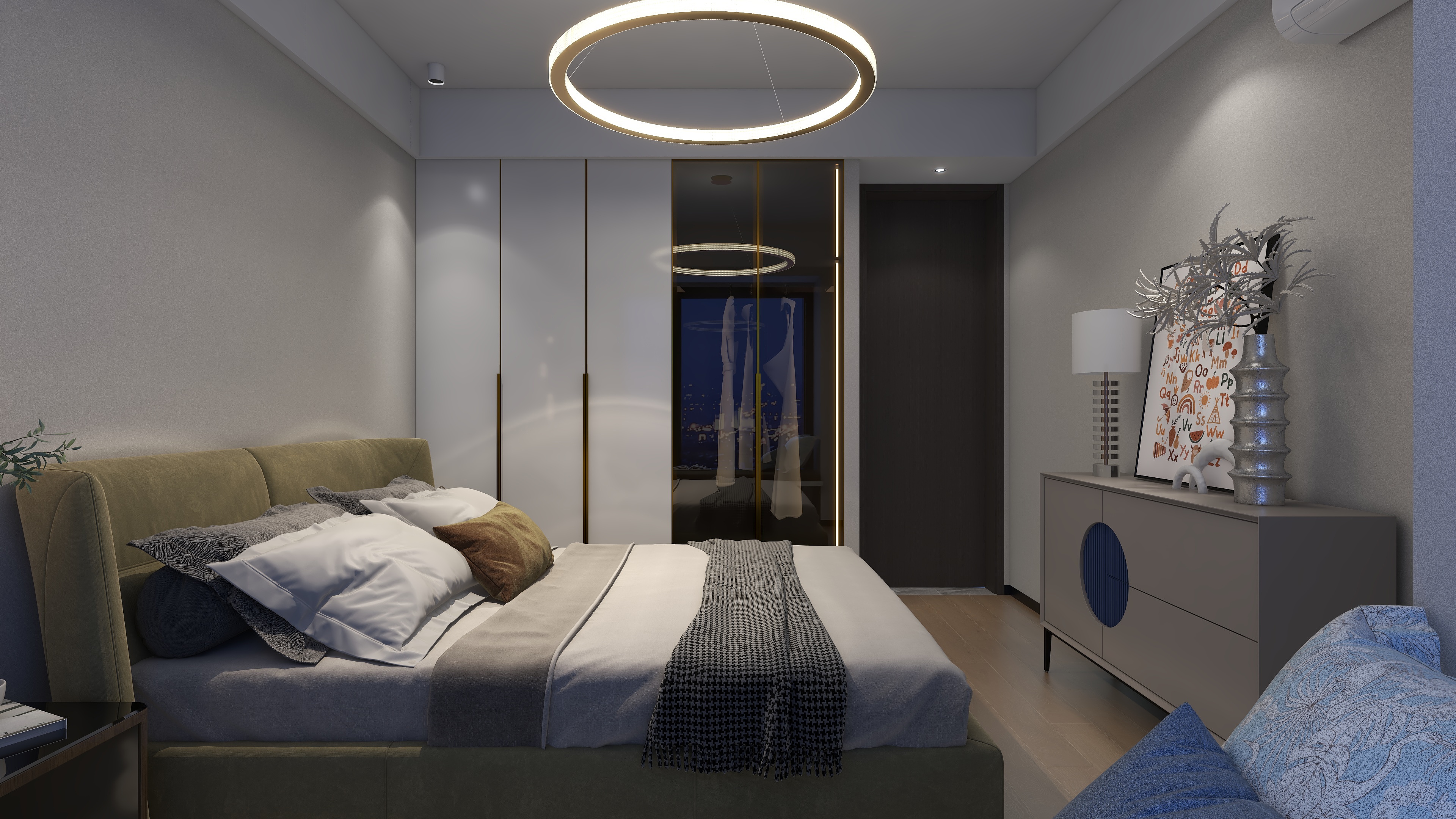 艾佳云-空间设计-意式风格142㎡四室两厅装修效果图