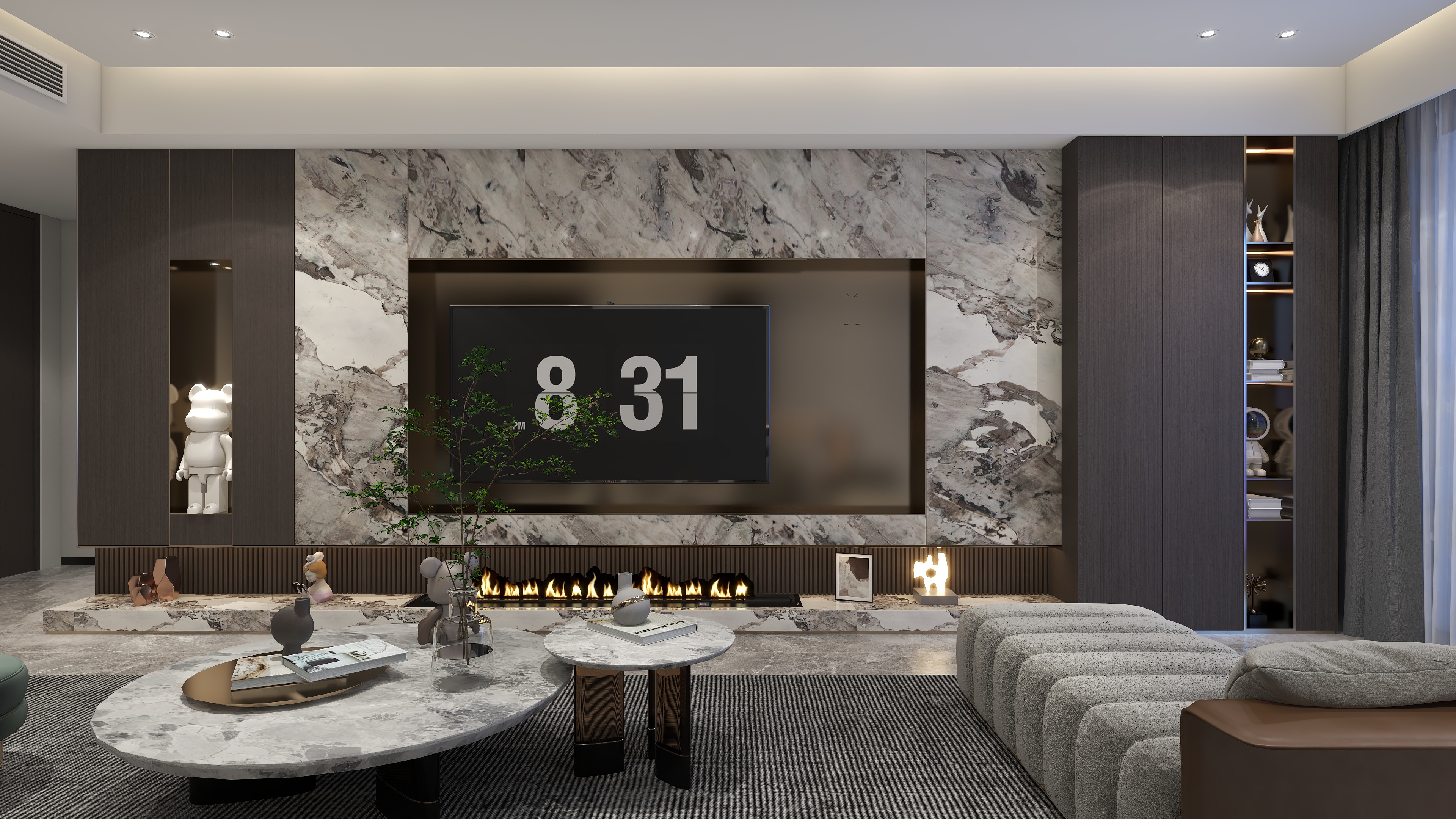 艾佳云-空间设计-意式风格142㎡四室两厅装修效果图