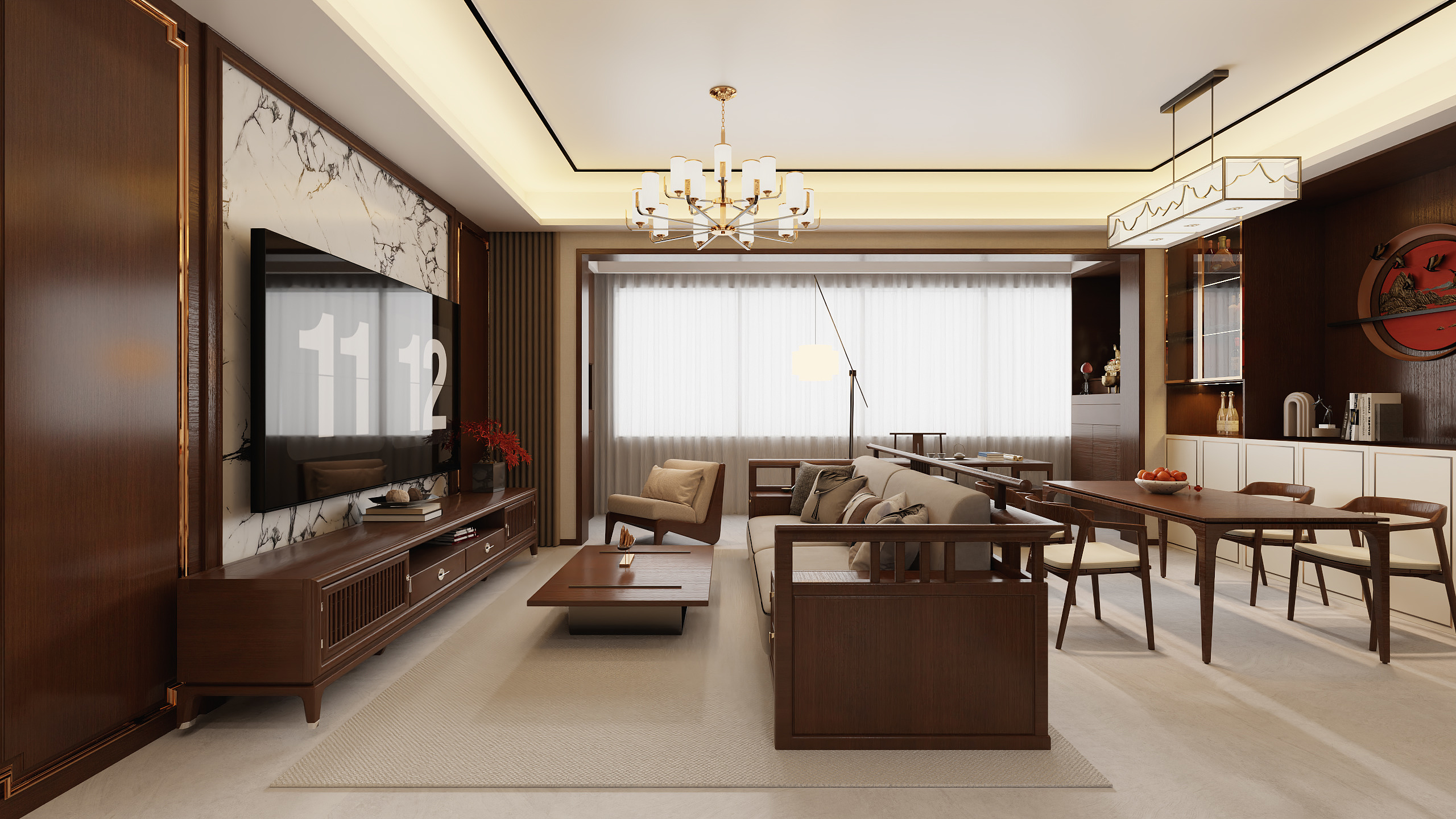 不ai画图-新中式 122㎡4室装修效果图