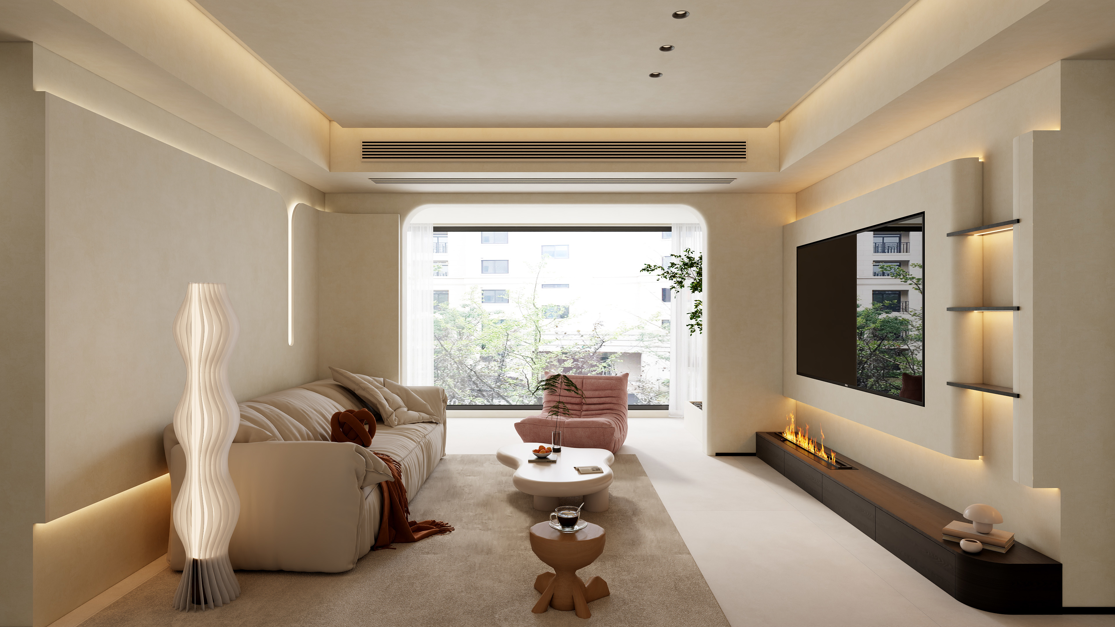 -Red.-奶油风— 华侨城6期11栋-费稿-装修设计方案