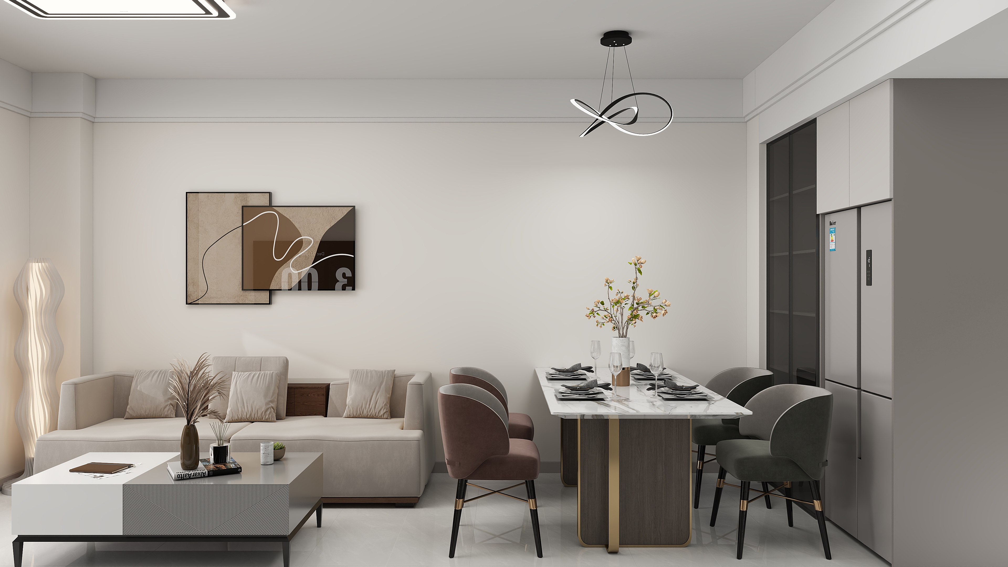 柯泽u-广场北安置小区77㎡2室装修效果图