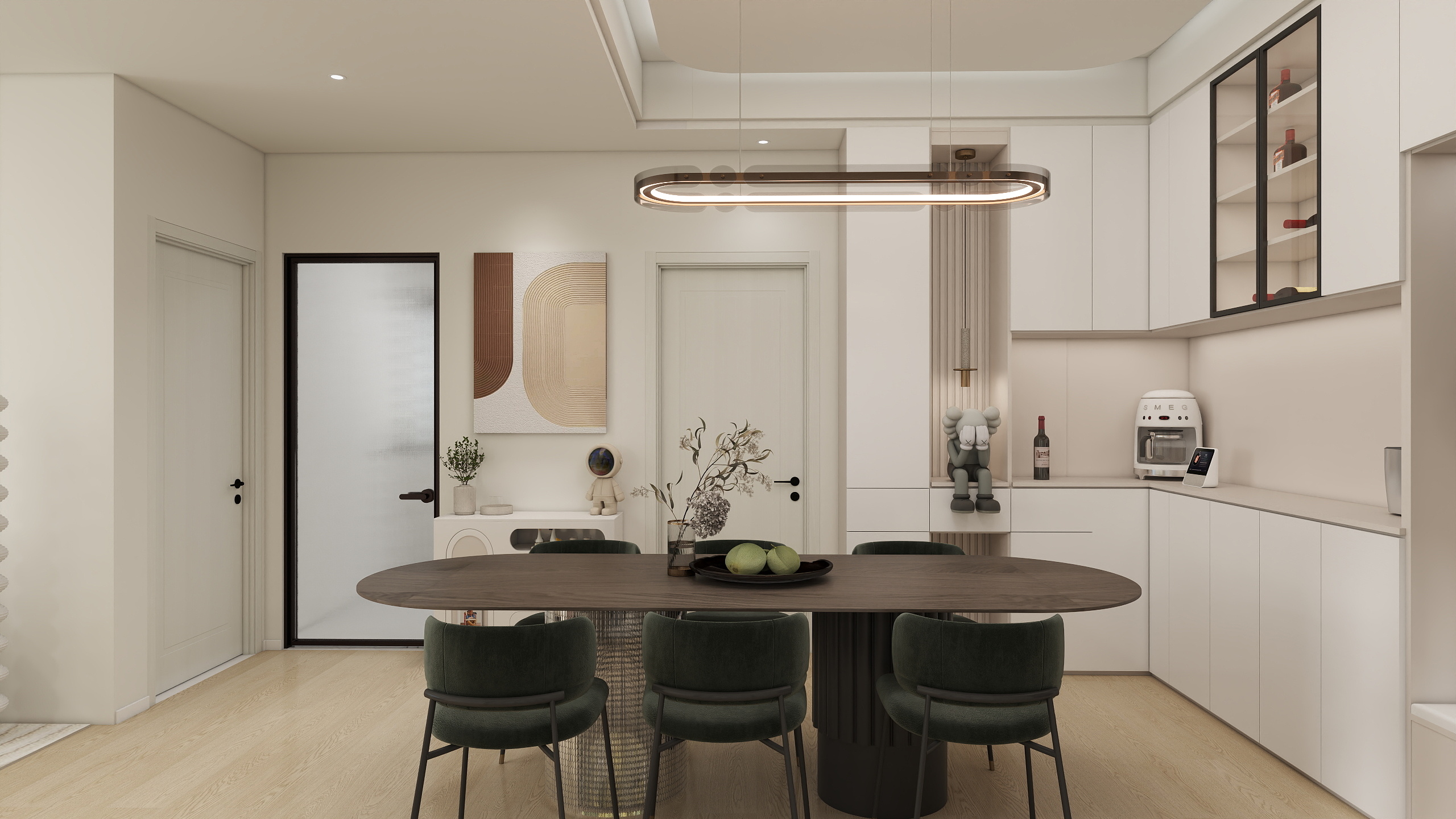 郑谋仁I向前设计-84m²现代奶油风-装修设计方案