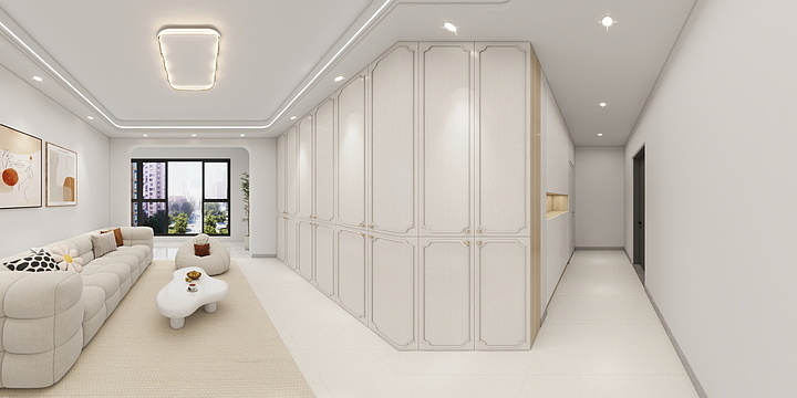 方少婷-御江府四房两厅两卫平面效果全景1李总-装修设计方案