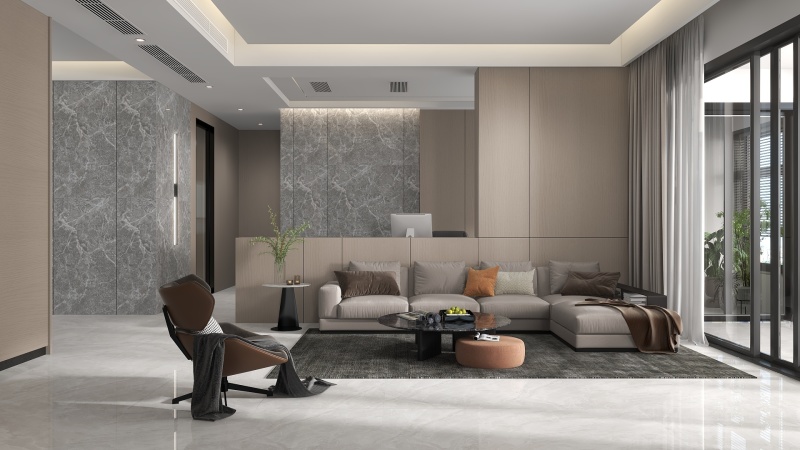Modern Beige-Gray Living Room Haven
