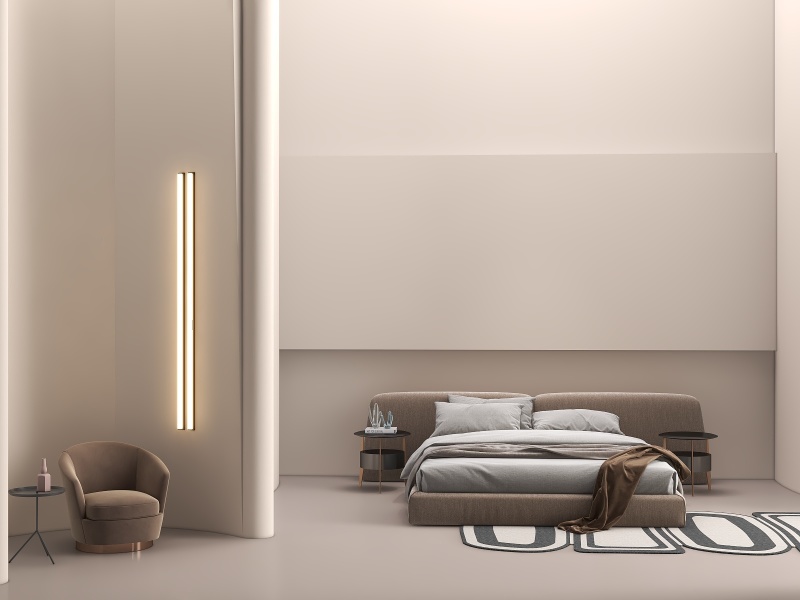Minimalist Creamy Bedroom Design Ideas