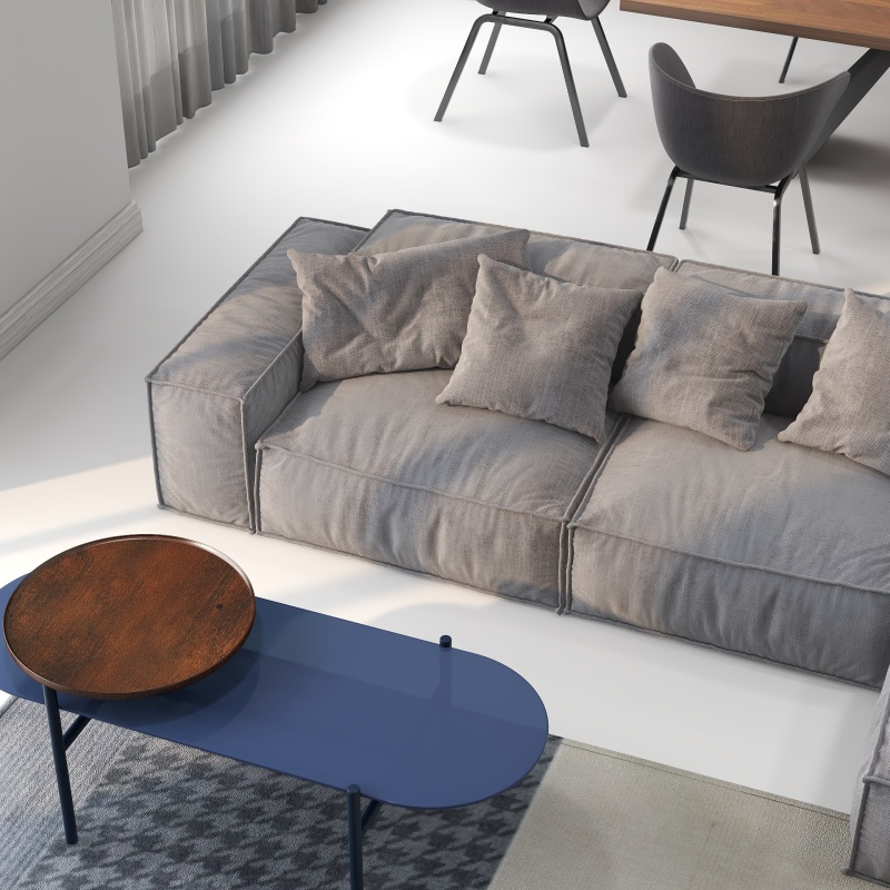 Contemporary Gray Living Room with Minimalist Touch
